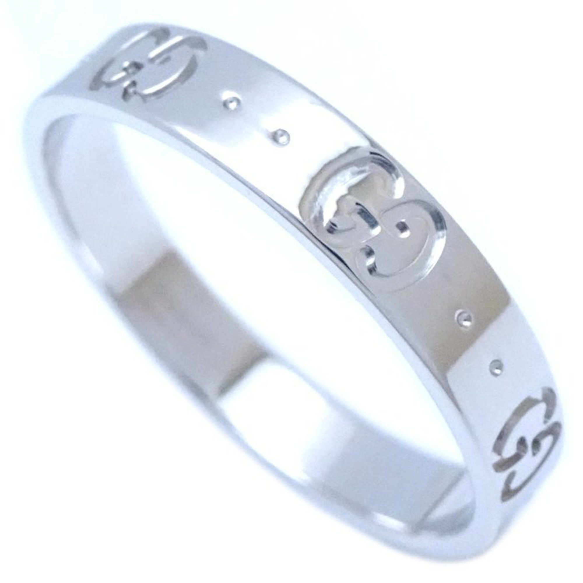 image of Gucci Icon Ring 23 K18Wg White Gold 291786, Women's