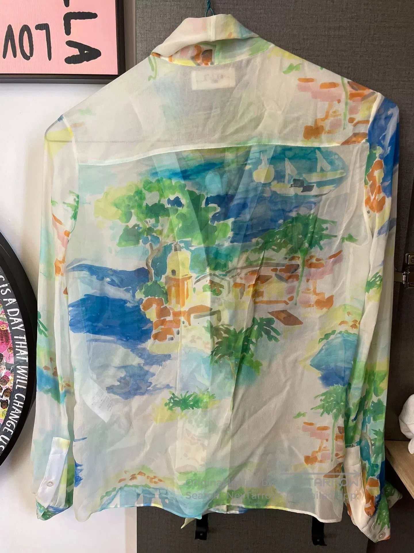 Celine Celine Silk Watercolor Print Shirt. Size XXS / US 00 / IT 34 - 4 Thumbnail