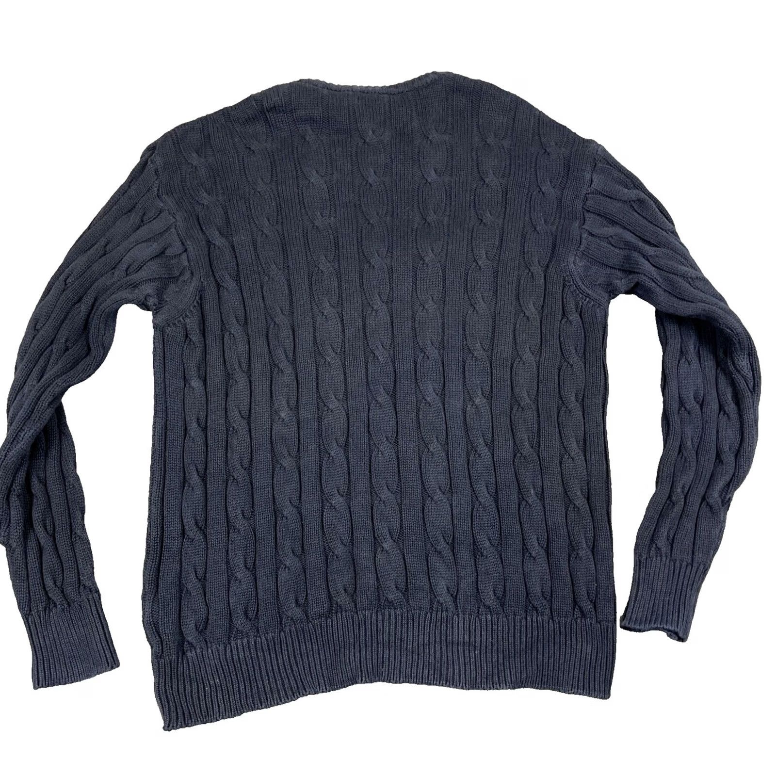 Blumarine Blumarine Sweater Mens L Blue Uomo Italian Fisherman Cable Knit Pullover Chunky Size US L / EU 52-54 / 3 - 2 Thumbnail