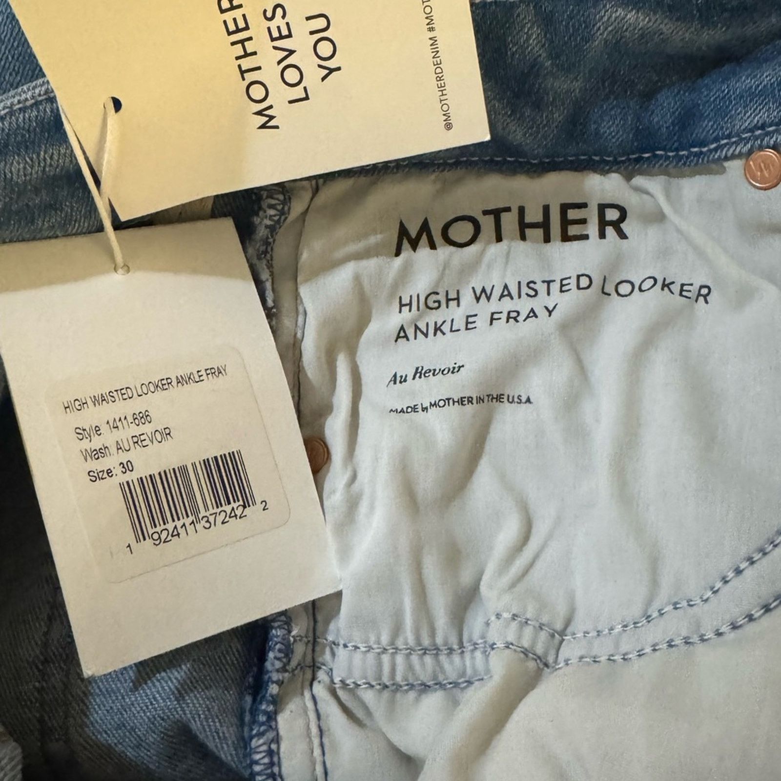 MOTHER MOTHER High Waisted Looker Ankle Fray - Au Revoir 30 Size 30" / US 8 / IT 44 - 6 Thumbnail