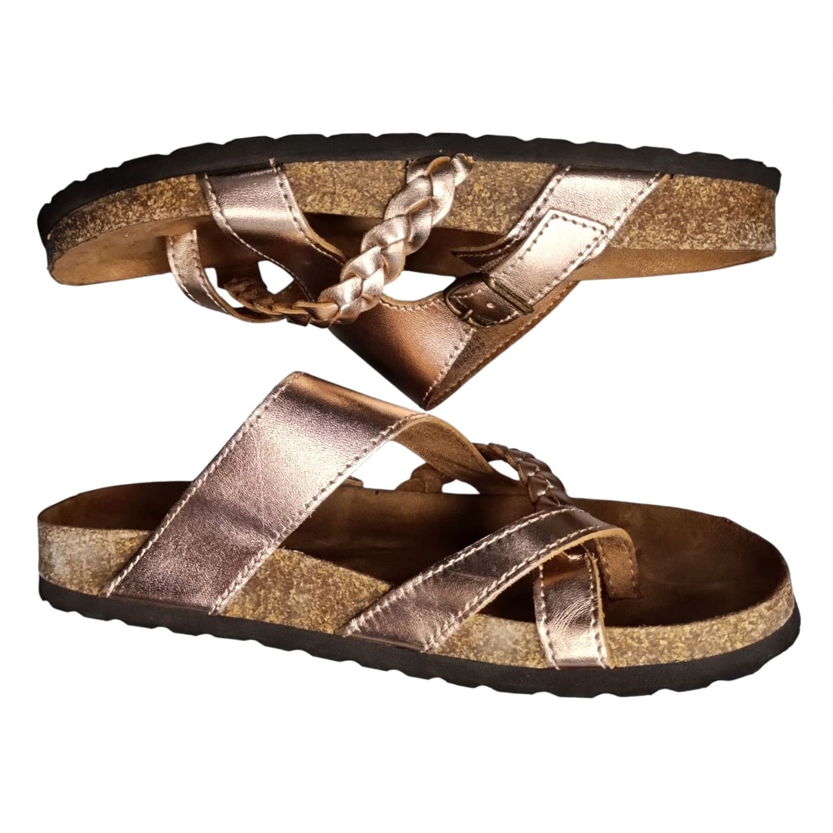 Vintage White Mountain Handpick Footbed Flip Flop Sandals Women Size 6M Brown Leather Slip On Size US 6 / IT 36 - 2 Thumbnail