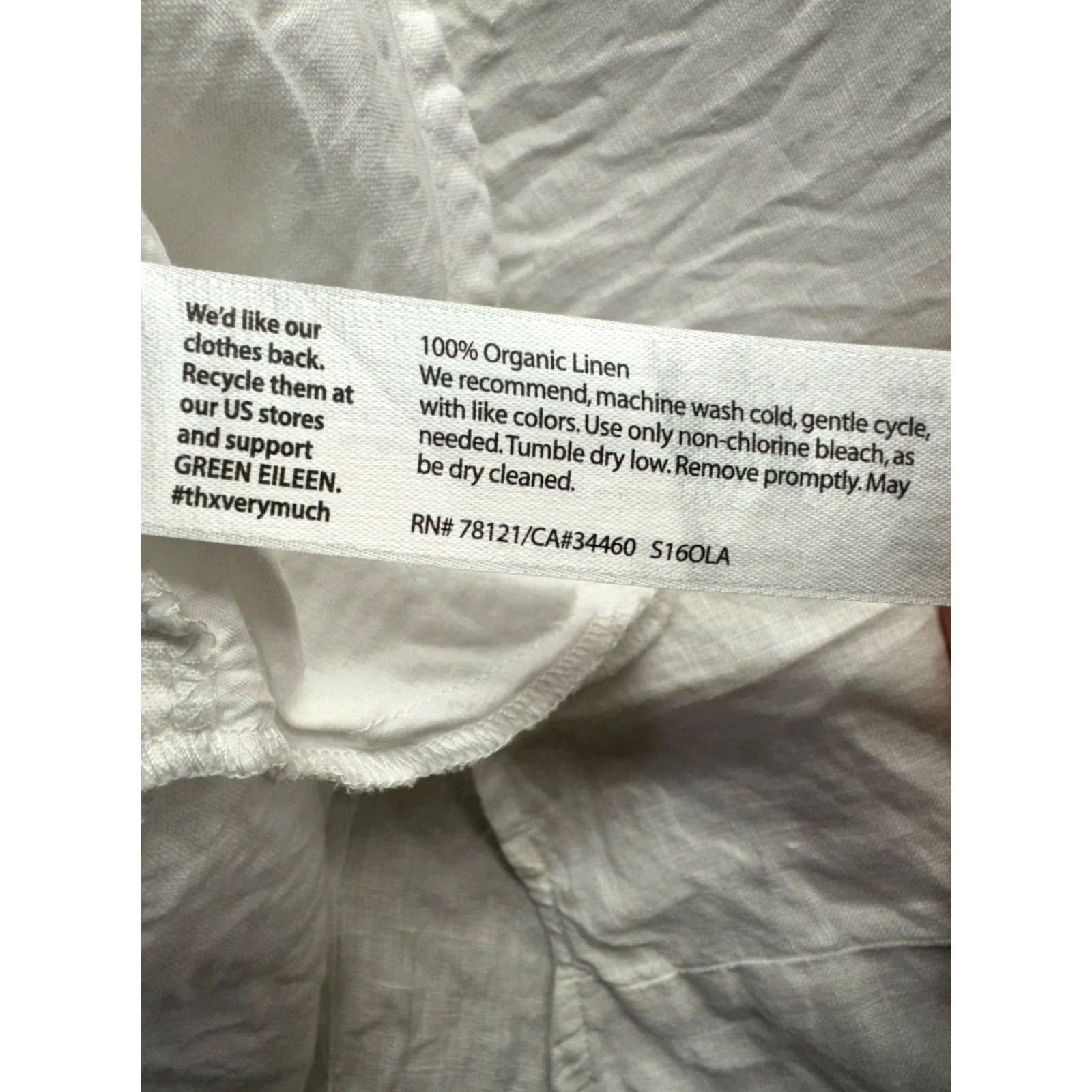 Eileen Fisher Eileen Fisher Button-Up Women's XS White Linen Down 29 in Pit to Pit Pockets - Casual, Pre-Owned Good Womens XSmall Size XS / US 0-2 / IT 36-38 - 6 Thumbnail