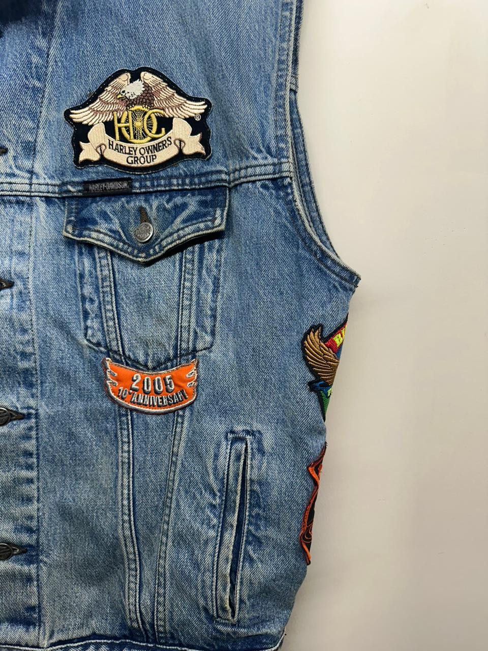 Harley Davidson × Vintage Vintage Harley Davidson denim vest Size US L / EU 52-54 / 3 - 2 Thumbnail
