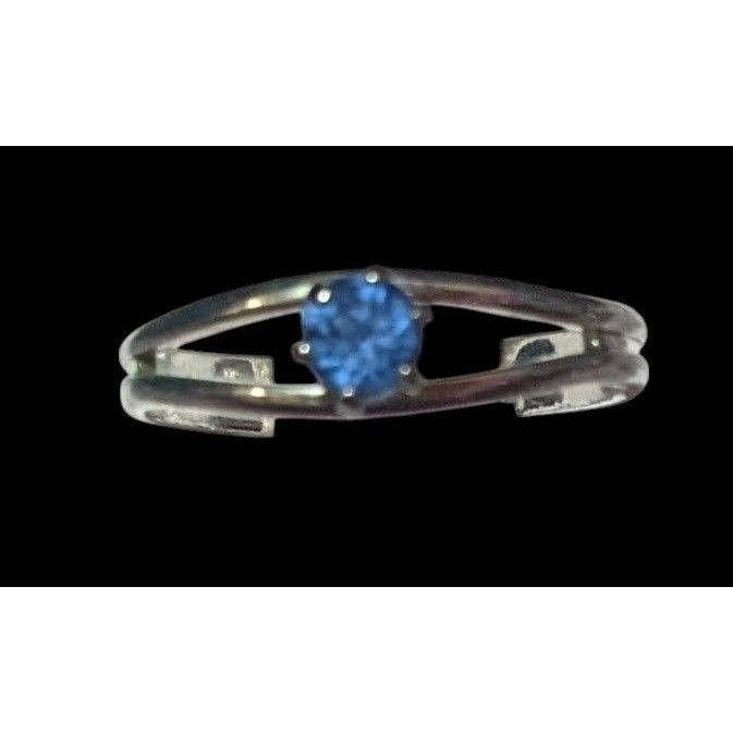 Other Casual Silver Tone Blue Stone Adjustable Ring Size 6 1/2 Size ONE SIZE - 4 Thumbnail