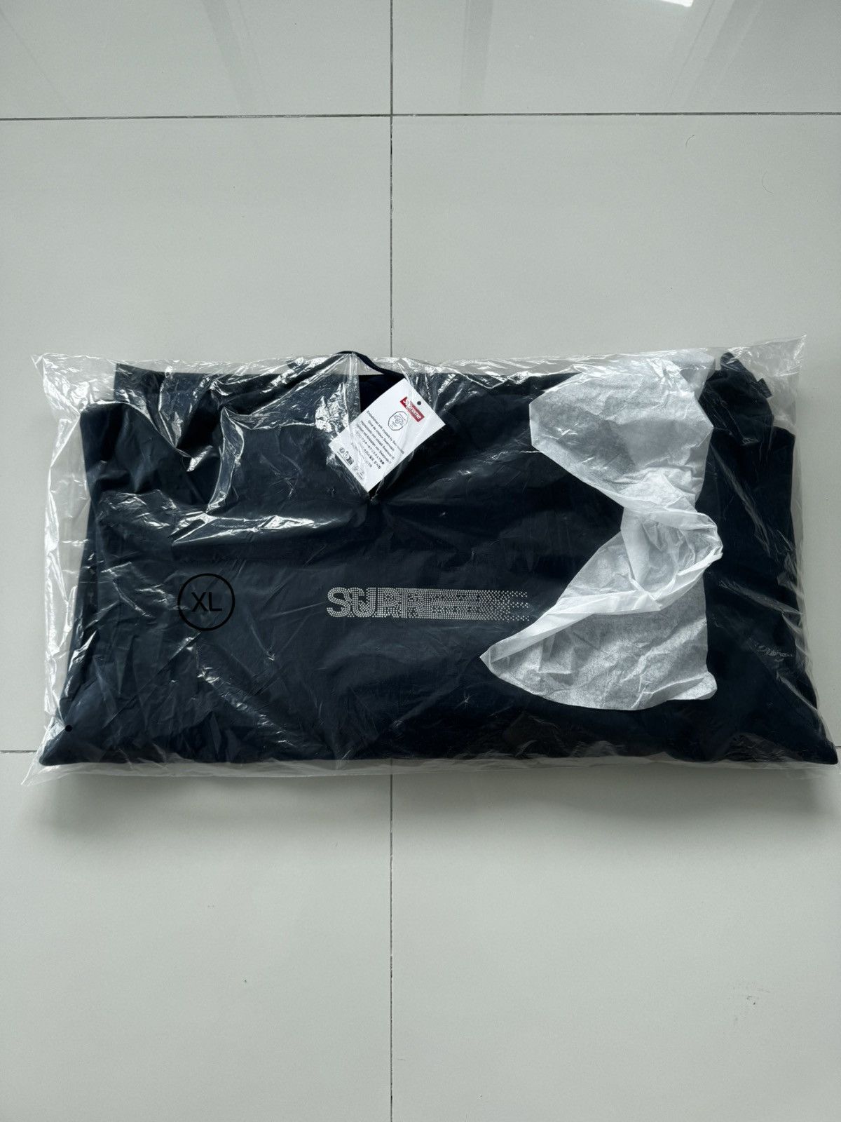Supreme × Swarovski Supreme Swarovski Motion Logo Hoodie Sweatshirt Navy Size US XL / EU 56 / 4 - 1 Thumbnail