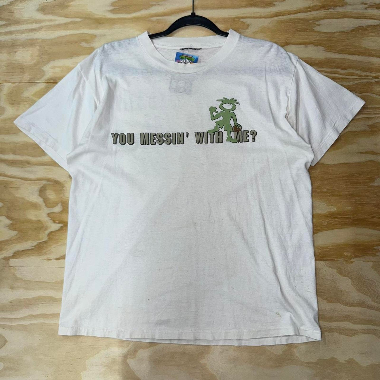 Vintage Vintage y2k you messin with me? 1990s single stitch t-shirt Size US L / EU 52-54 / 3 - 2 Thumbnail