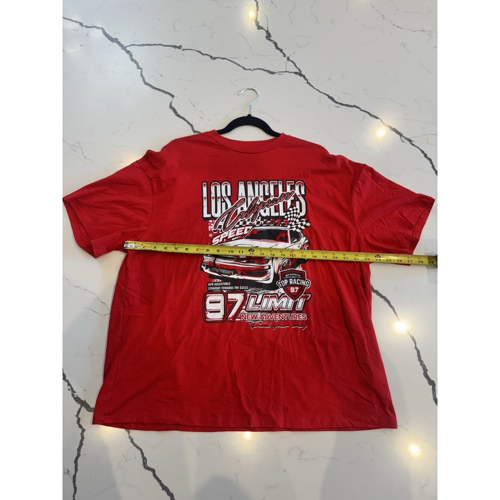 Shein SHEIN Red Graphic T-Shirt Los Angeles California Race Large Size US L / EU 52-54 / 3 - 2 Thumbnail