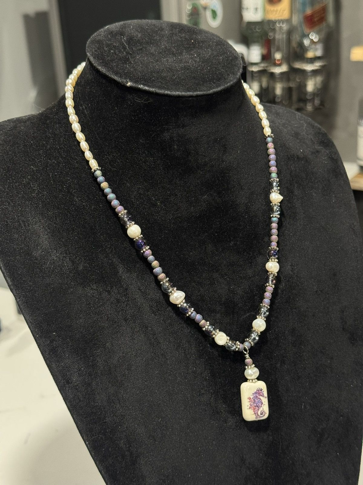 Jewelry Genuine Fresh Water Pearl with Sea horse necklace Size ONE SIZE - 5 Thumbnail