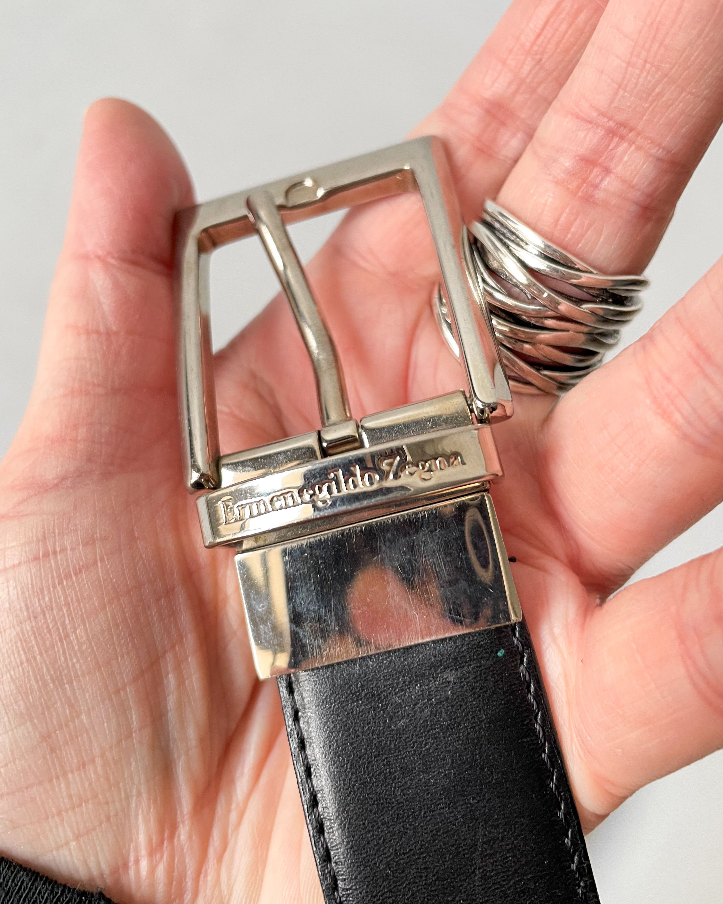 Ermenegildo Zegna Ermenegildo Zegna Reversible Leather Belt Size 40 - 6 Thumbnail