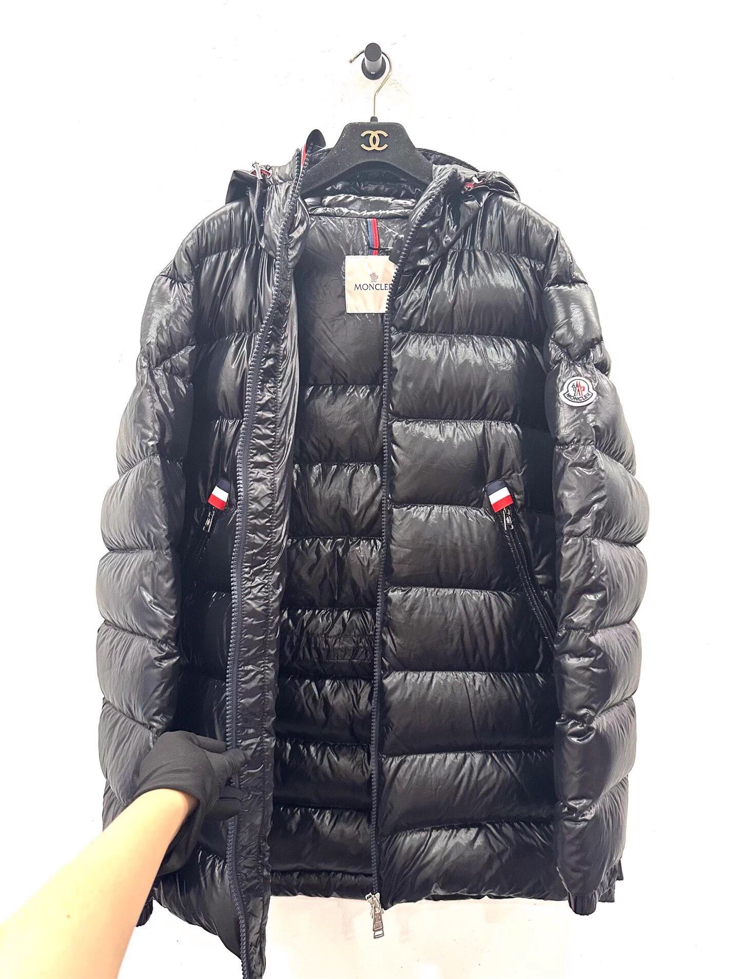 Moncler Moncler Men's Tricolor Stripe Side Logo Down Jacket Size US XL / EU 56 / 4 - 4 Thumbnail
