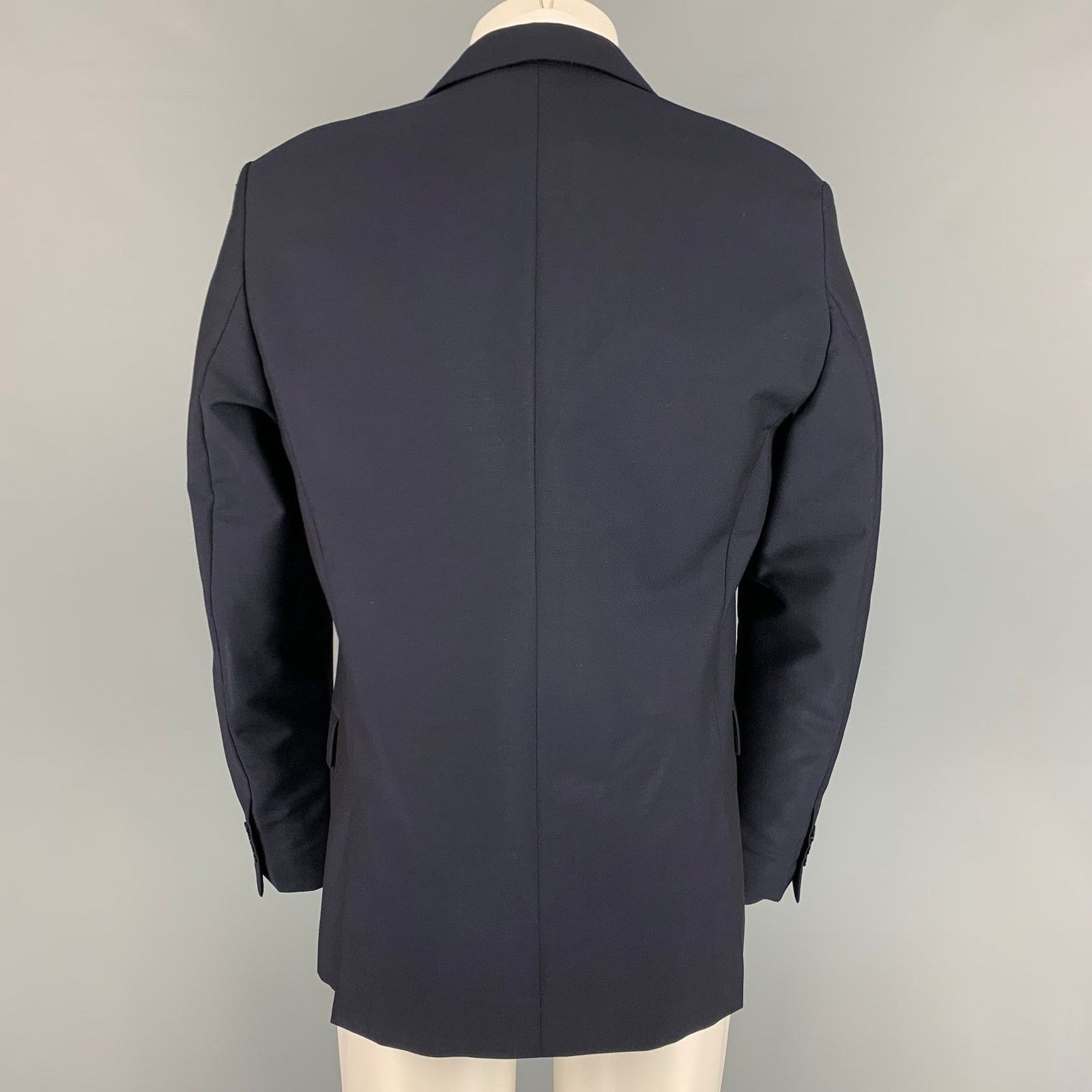 Alexander McQueen Size 42 Navy Wool Mohair Notch Lapel Sport Coat Size 42R - 3 Thumbnail