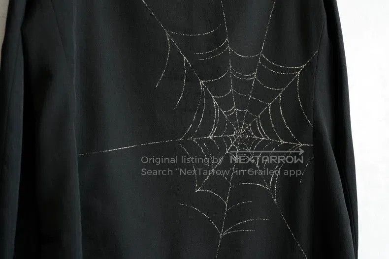 Yohji Yamamoto Black Wool Spider Web Jacket. Size US M / EU 48-50 / 2 - 5 Thumbnail