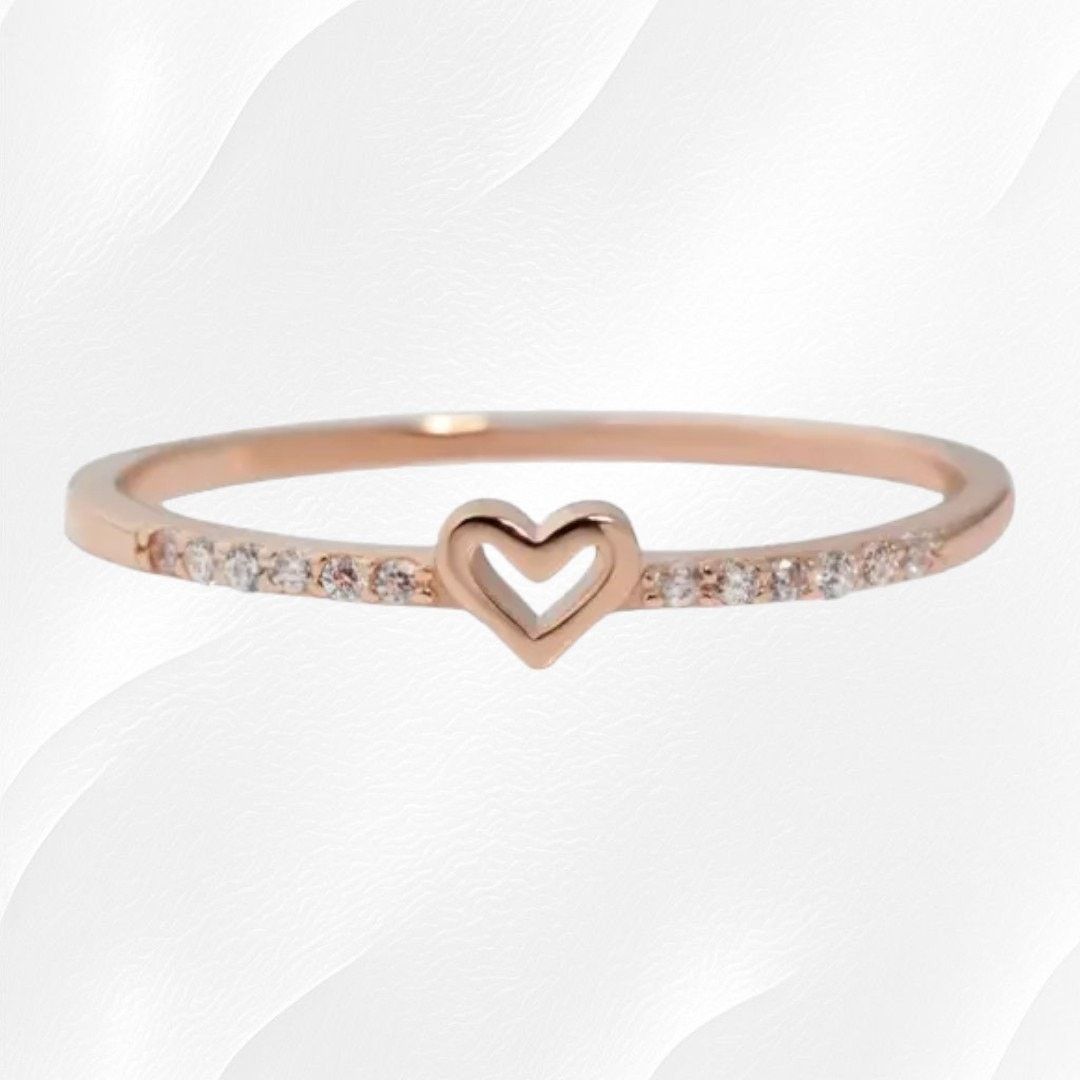 Other Rose Golden Heart Coquette Fashion Ring Size 6 Size ONE SIZE - 1 Thumbnail