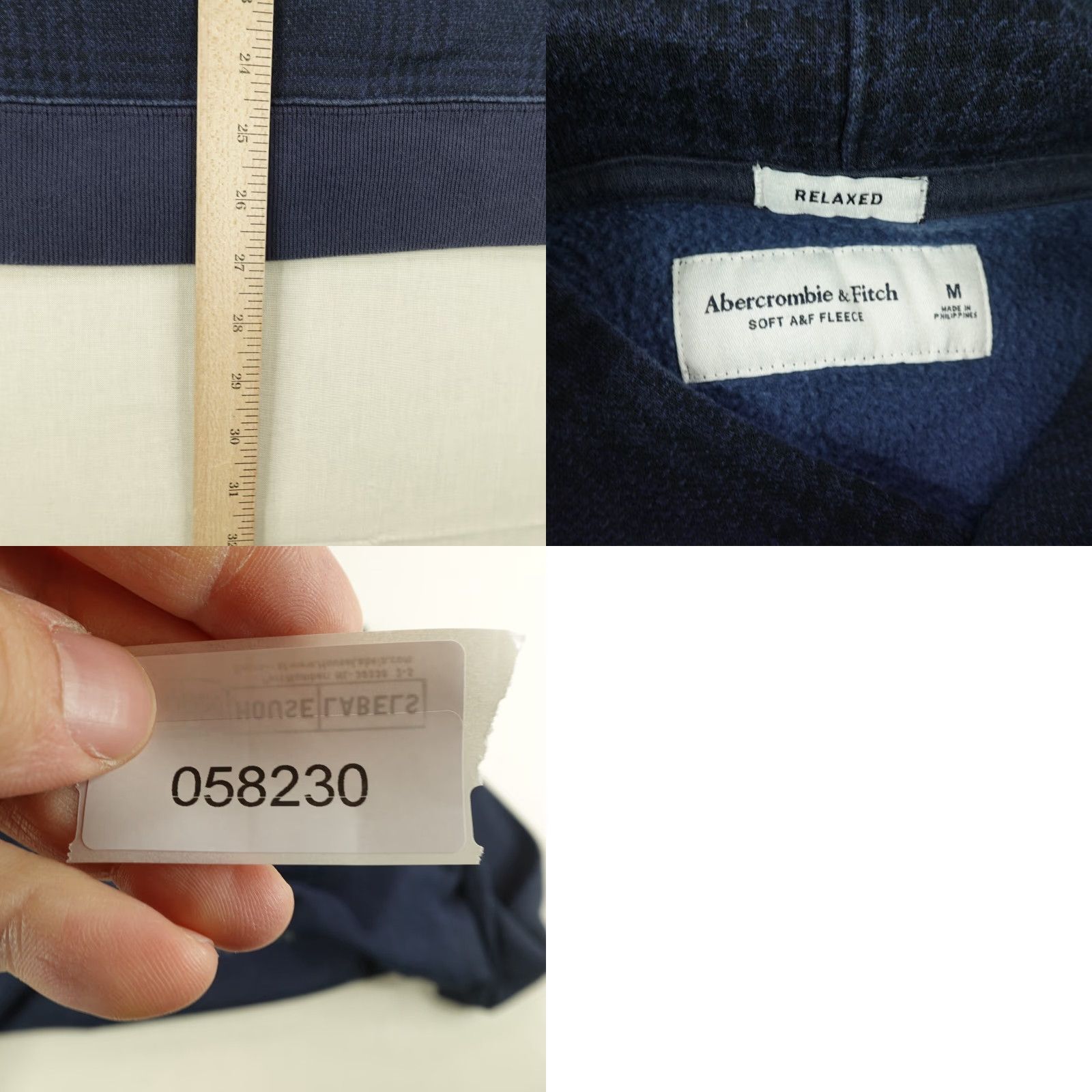 Abercrombie & Fitch VINTAGE Abercrombie & Fitch Hoodie Mens Medium Blue Houndstooth Glen Plaid Sweatshirt Size US M / EU 48-50 / 2 - 8 Thumbnail