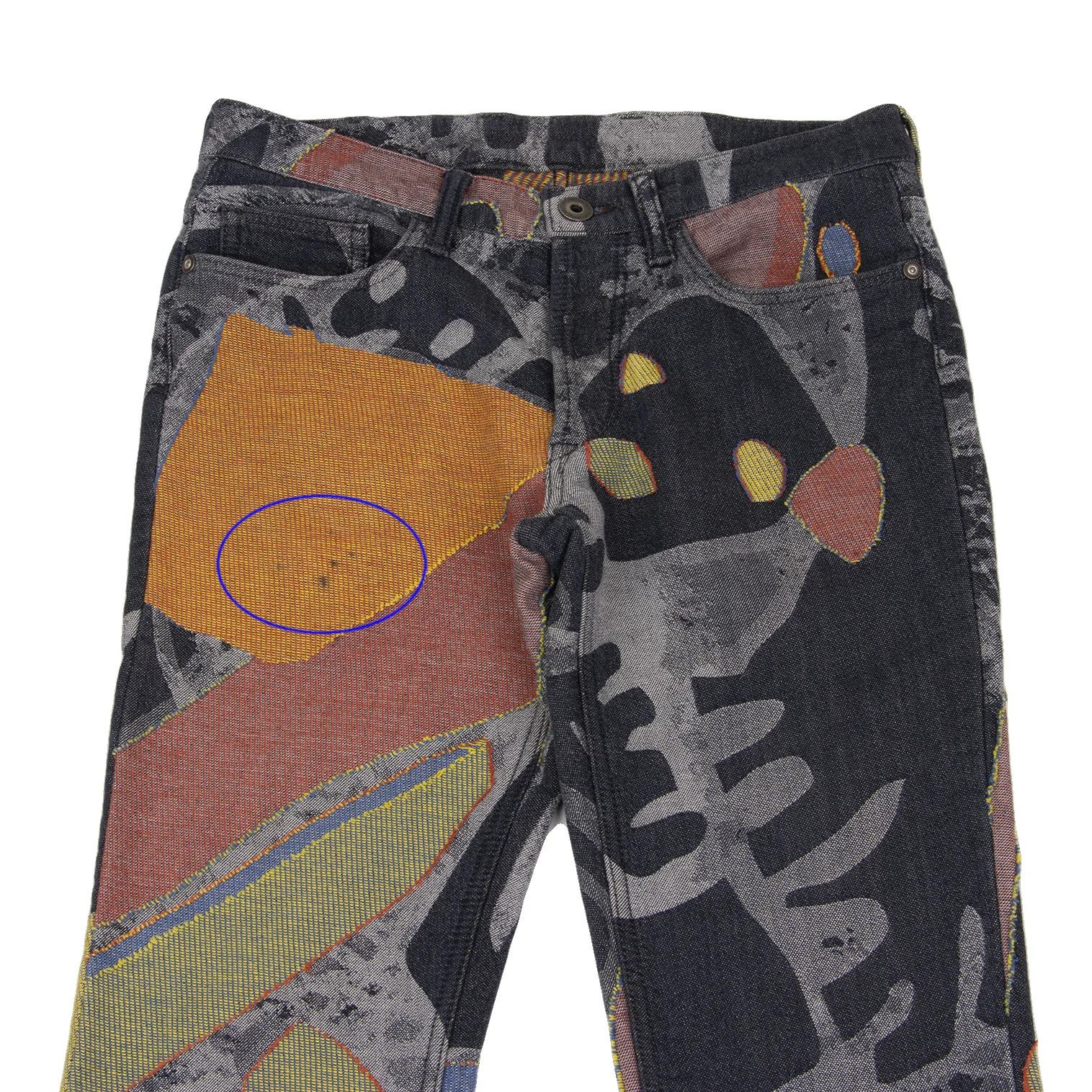 Issey Miyake Colorful Graphic Jacquard Denim Pants in Indigo Multi 2 Size US 36 / EU 52 - 2 Thumbnail