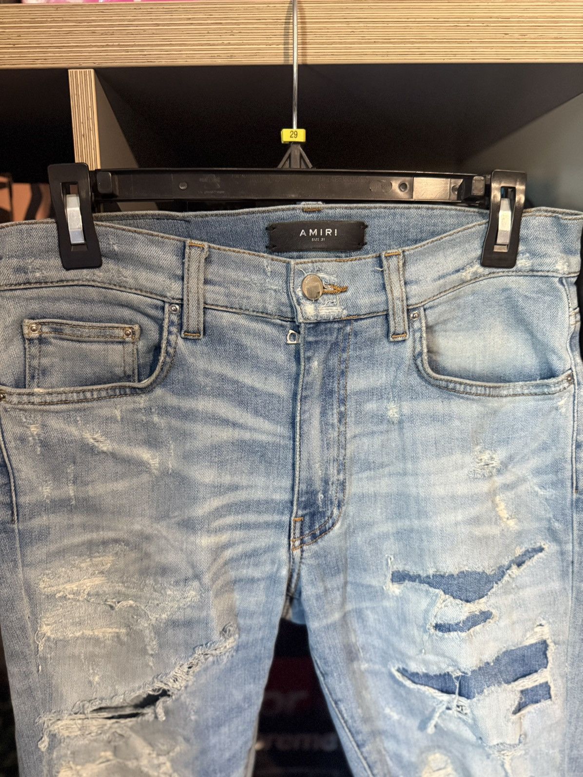 Amiri Amiri Distressed Lightwash Skinny Denim Size US 34 / EU 50 - 4 Thumbnail