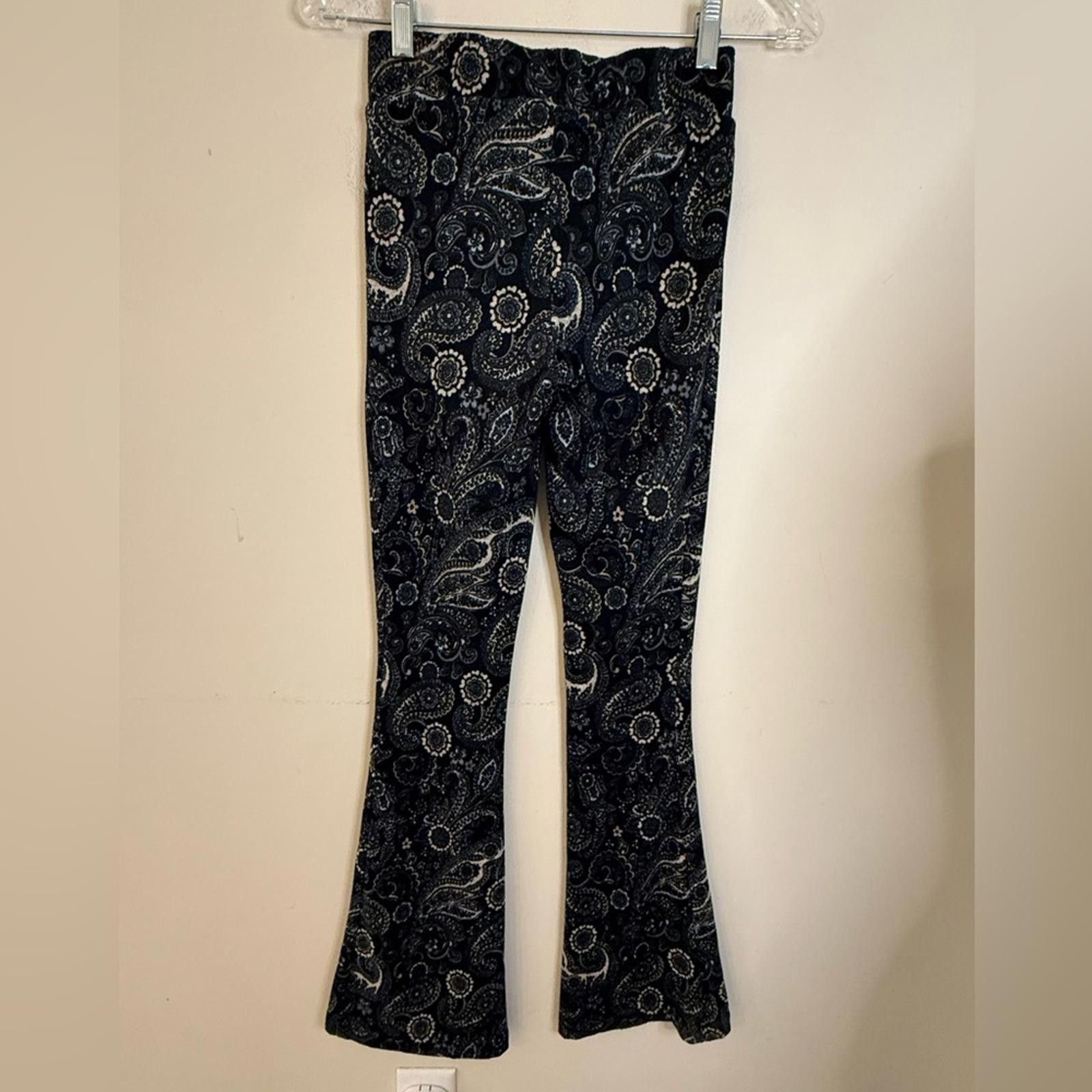 Other Stoosh wide leg leggings black white paisley floral SZ XS Size 26" / US 2 / IT 38 - 2 Thumbnail