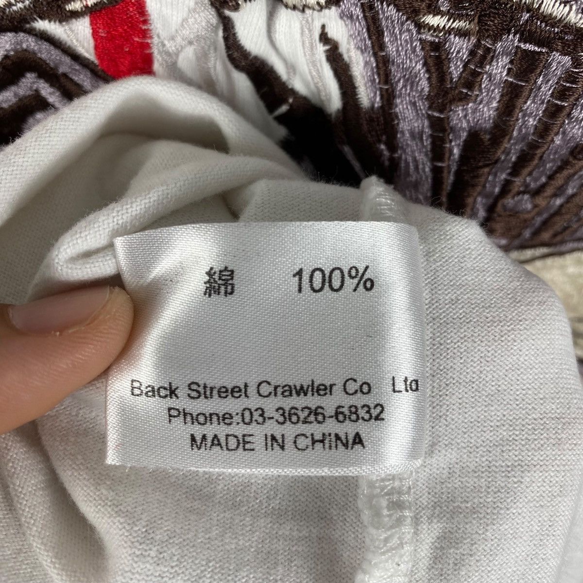 Japanese Brand BACK STREET CRAWLER Domestic Japan Embroidery Skulls Tee Size US XL / EU 56 / 4 - 8 Thumbnail