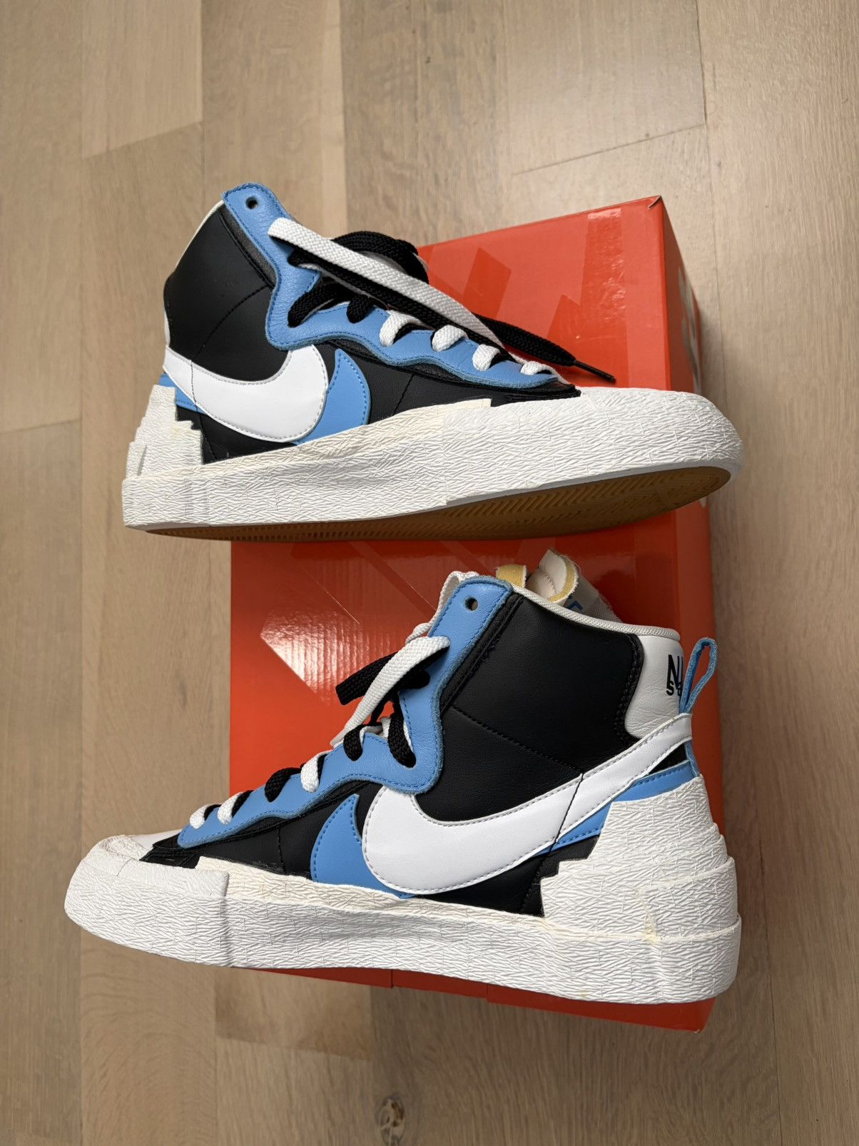 Nike × Sacai Nike x Sacai Blazer Mid Black Legend Blue 2019 BV0072-001 Size US 10 / EU 43 - 7 Thumbnail