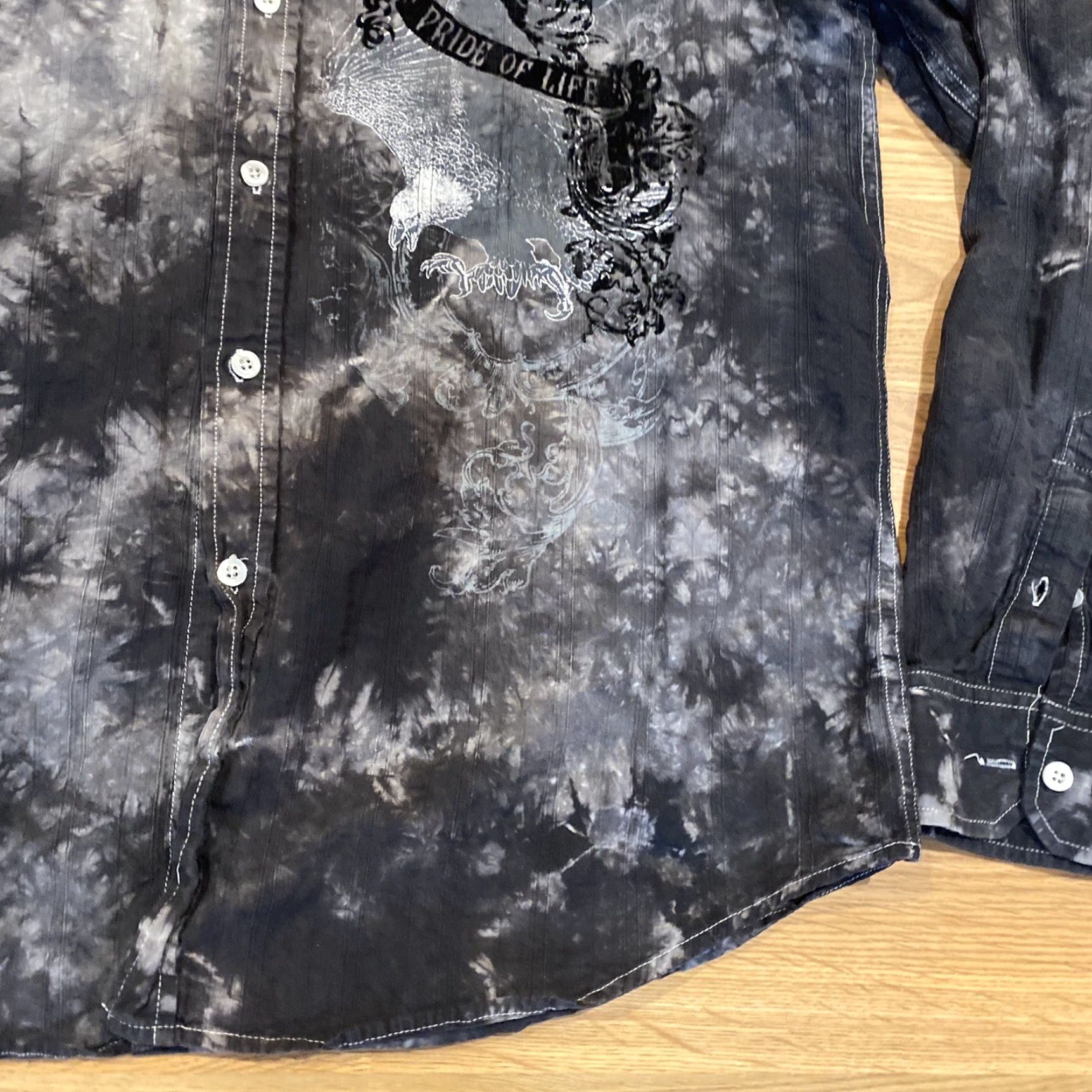 Affliction VINTAGE Helix Affliction Style Goth Punk Emo Shirt Men XL Black Graphic Print Long Sleeve Button-Up Mens XL Size US XL / EU 56 / 4 - 4 Thumbnail