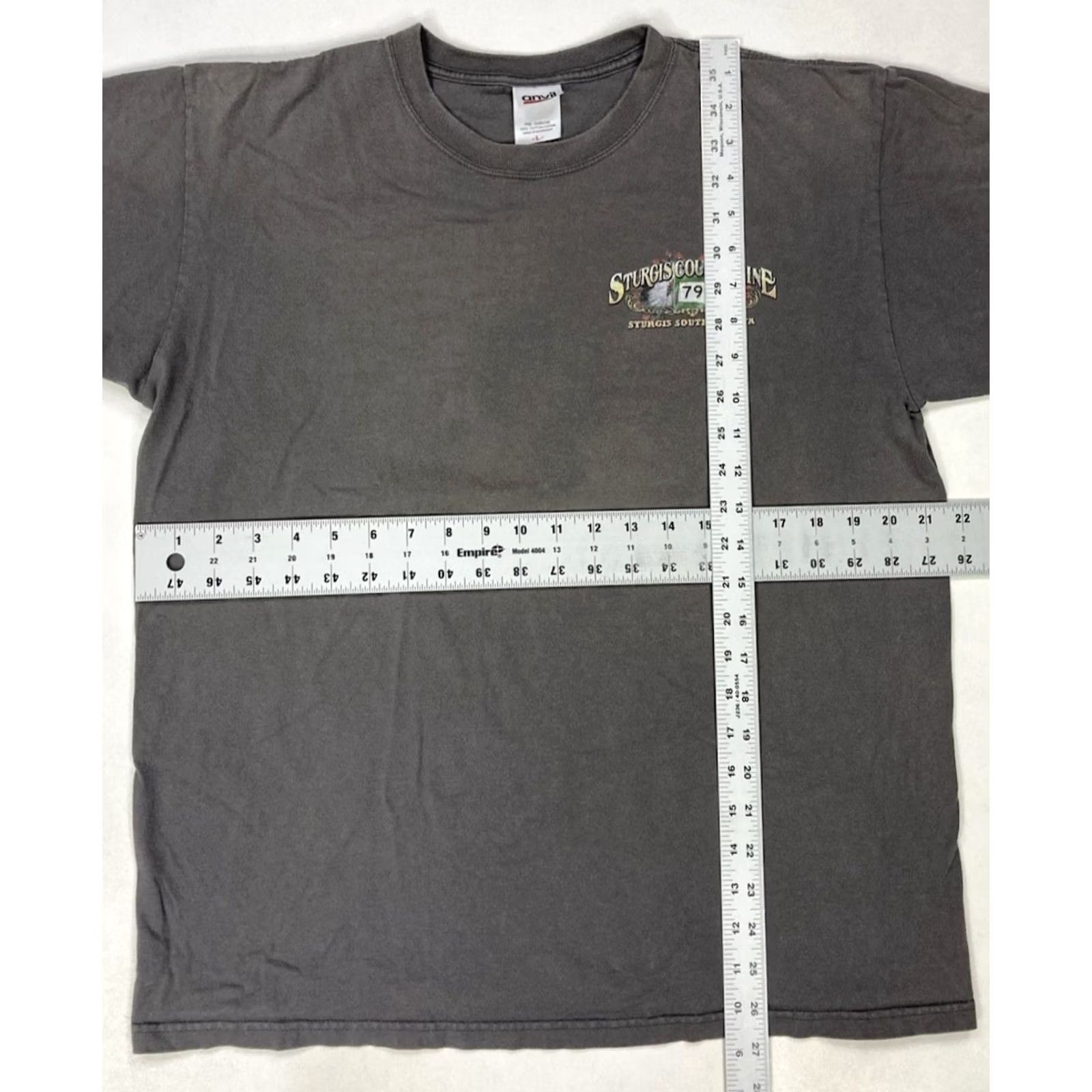 Anvil Sturgis County Line Graphic T-shirt Men Large Gray Motorcycle South Dakota Size US XL / EU 56 / 4 - 6 Thumbnail