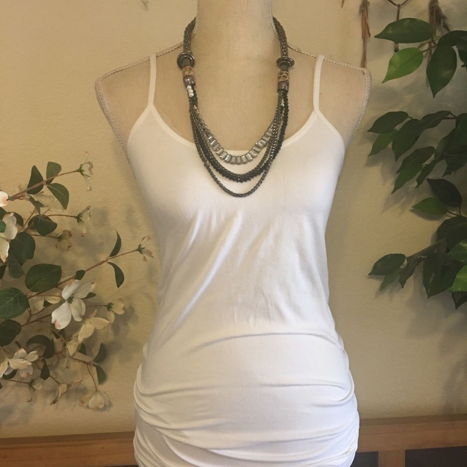 Jewelry Chrome tone mesh multi strand elegant necklace Size ONE SIZE - 4 Thumbnail