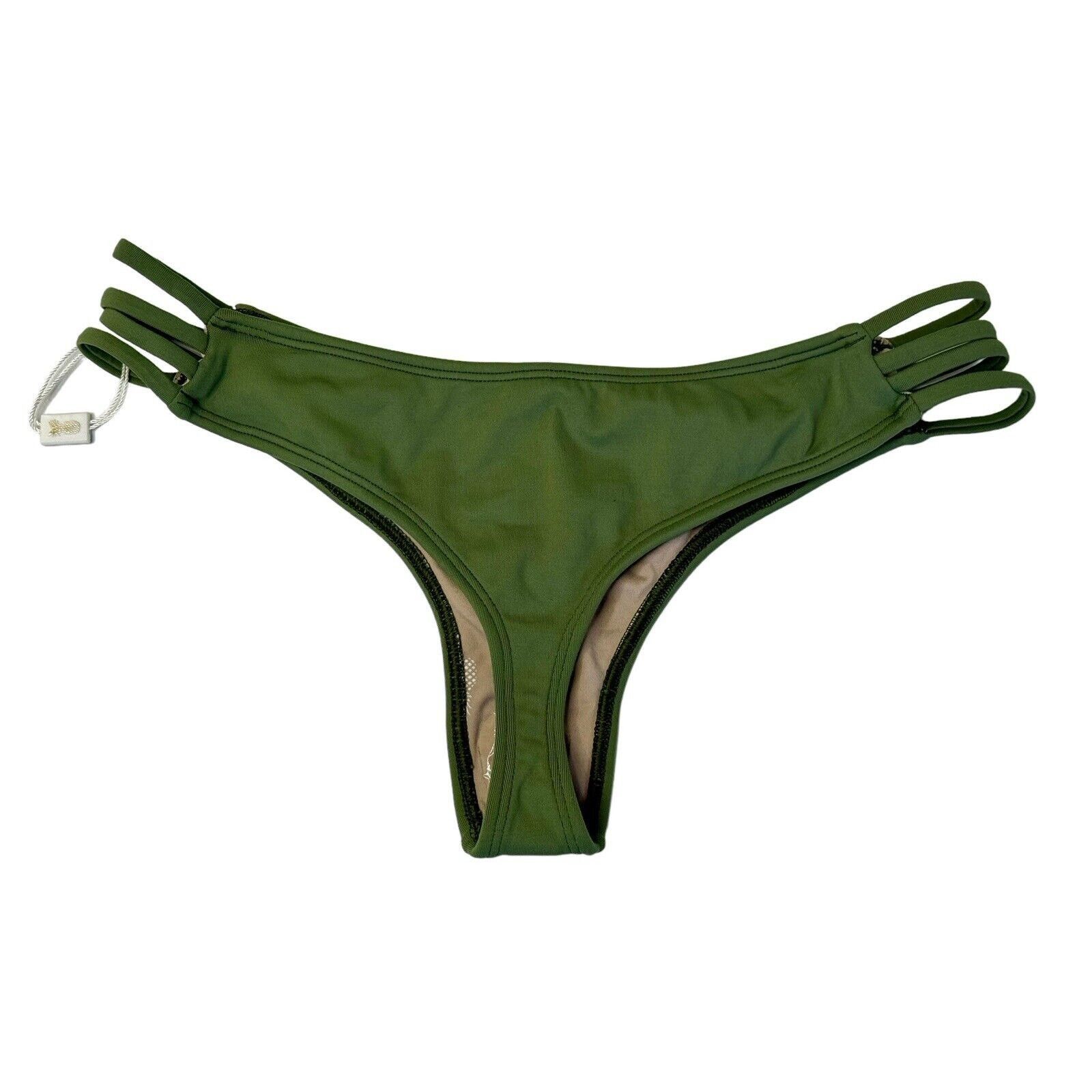 Other MIDORI BIKINIS Brazilian Swimwear Bottoms Olive Tavarua XL Size ONE SIZE - 3 Thumbnail