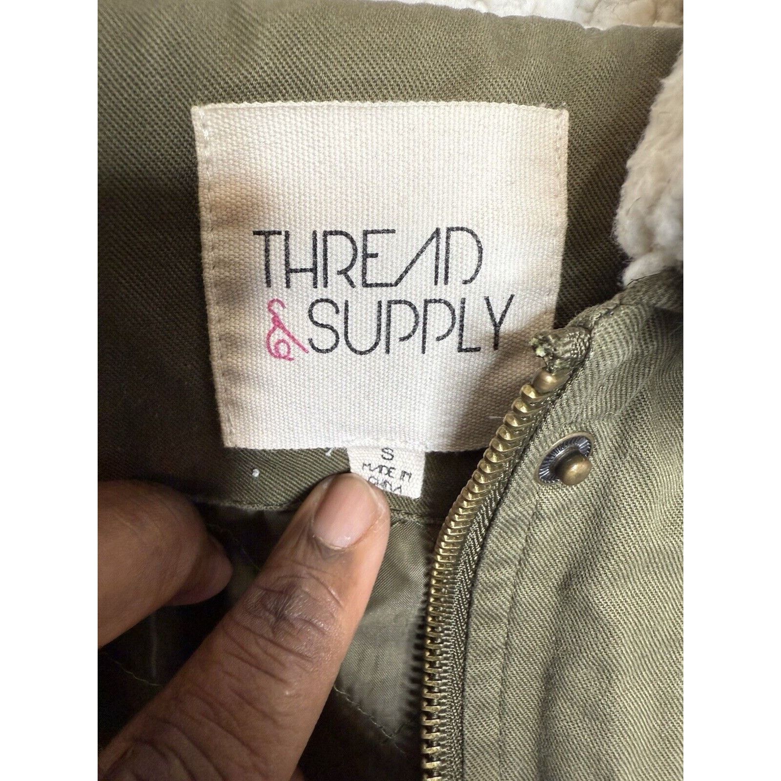 & Other Stories Thread & Supply Green Parka Jacket Women Small Faux Fur Hood Size S / US 4 / IT 40 - 7 Thumbnail