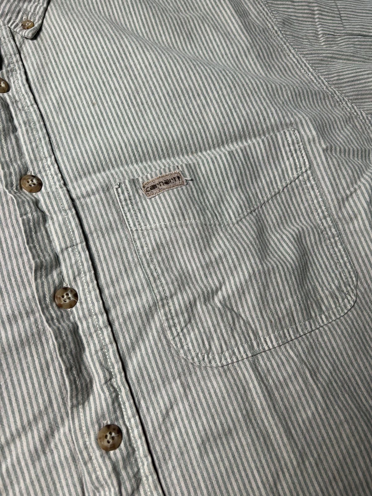 Carhartt Carhartt Pocket Shirt Heavyweight Pinstripe Workwear Grey Size US XL / EU 56 / 4 - 2 Thumbnail
