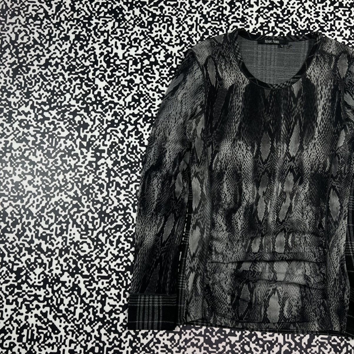 Japanese Brand Vintage Y2K Marc Aurel Snake Retro Mesh Longsleeve Size XL / US 12-14 / IT 48-50 - 5 Thumbnail