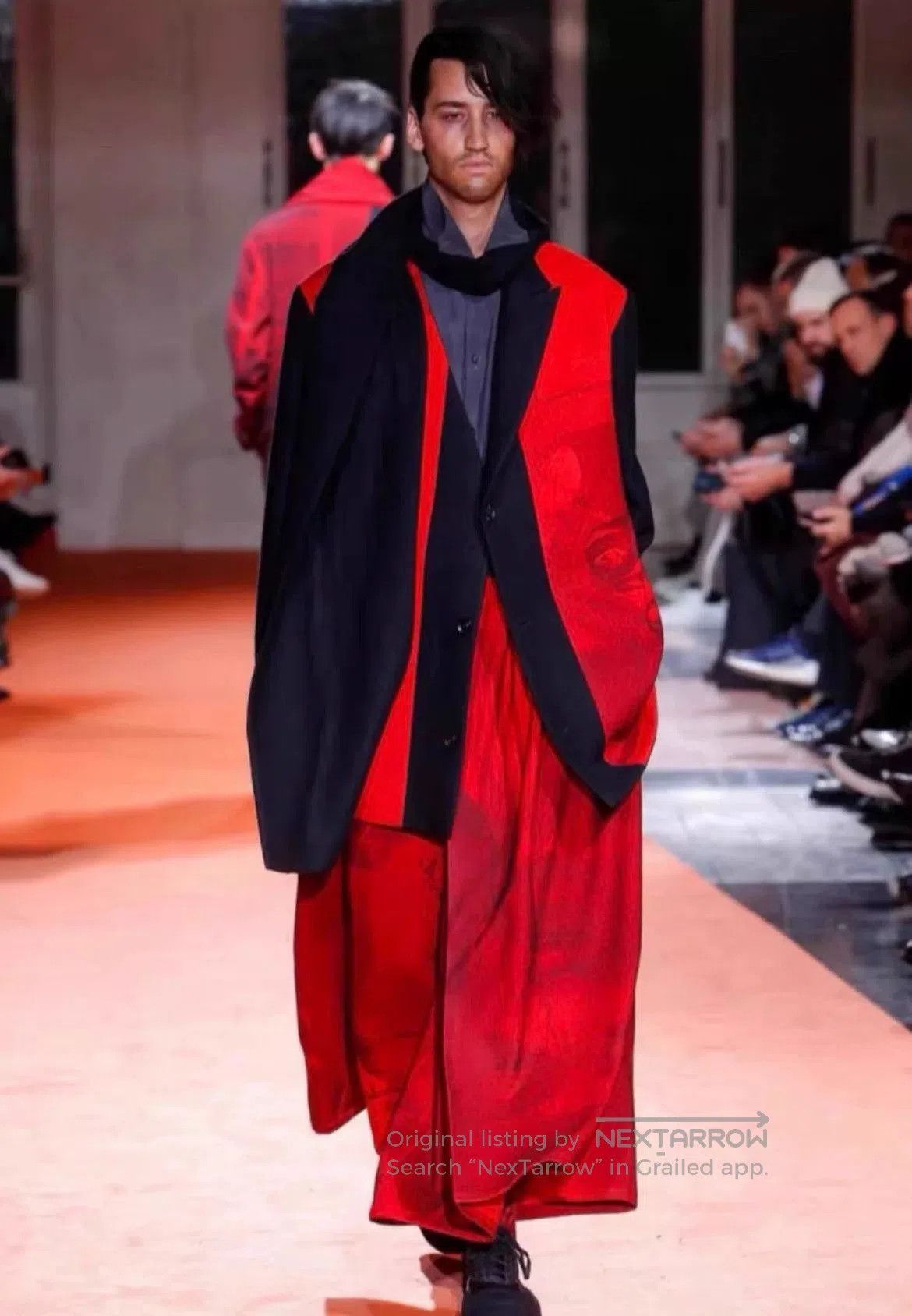 Yohji Yamamoto Yohji Yamamoto Red and Black Coat. Size US L / EU 52-54 / 3 - 7 Thumbnail