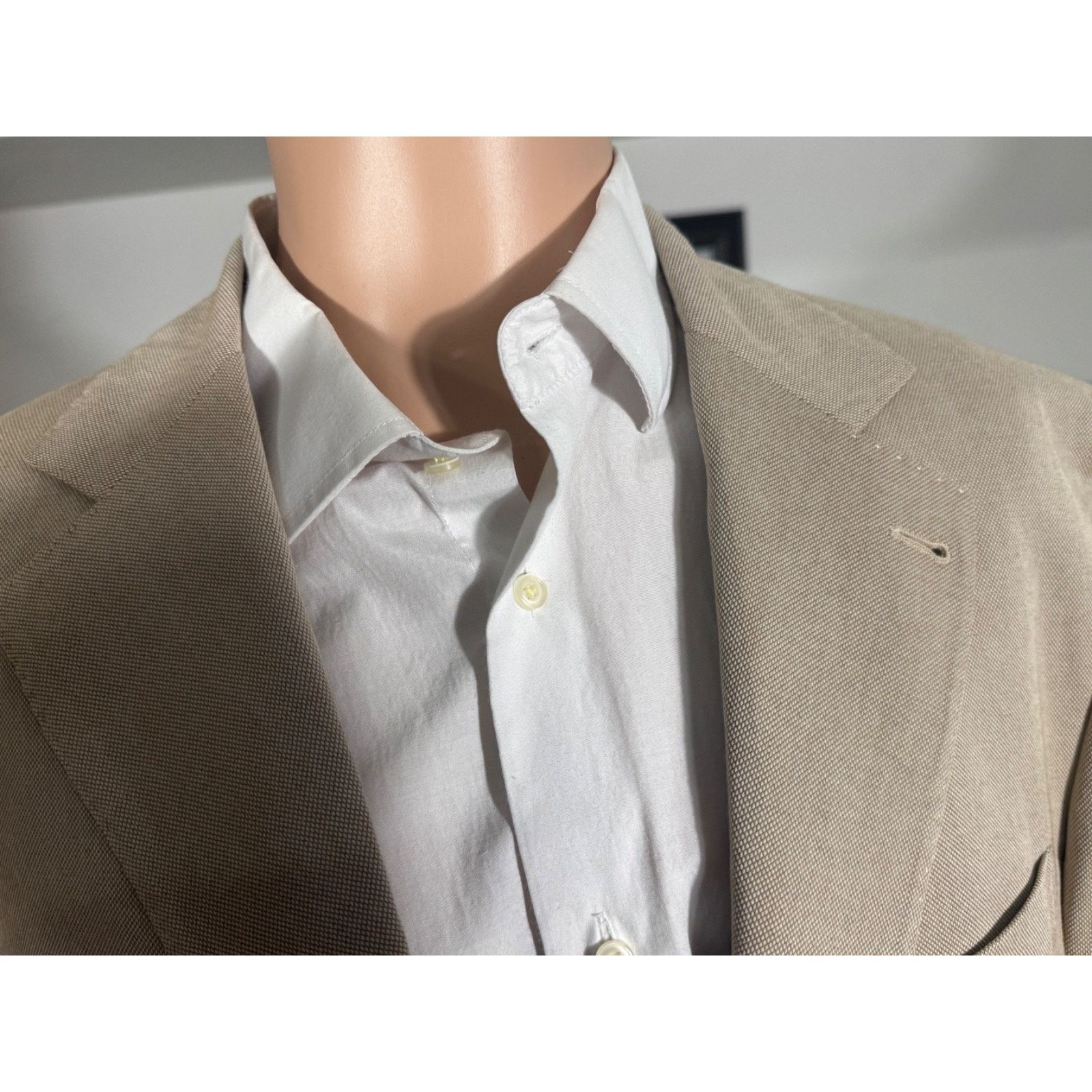 Brunello Cucinelli Brunello Cucinelli Beige Tan Cotton Suede Jacket Blazer 44R Size 44R - 2 Thumbnail