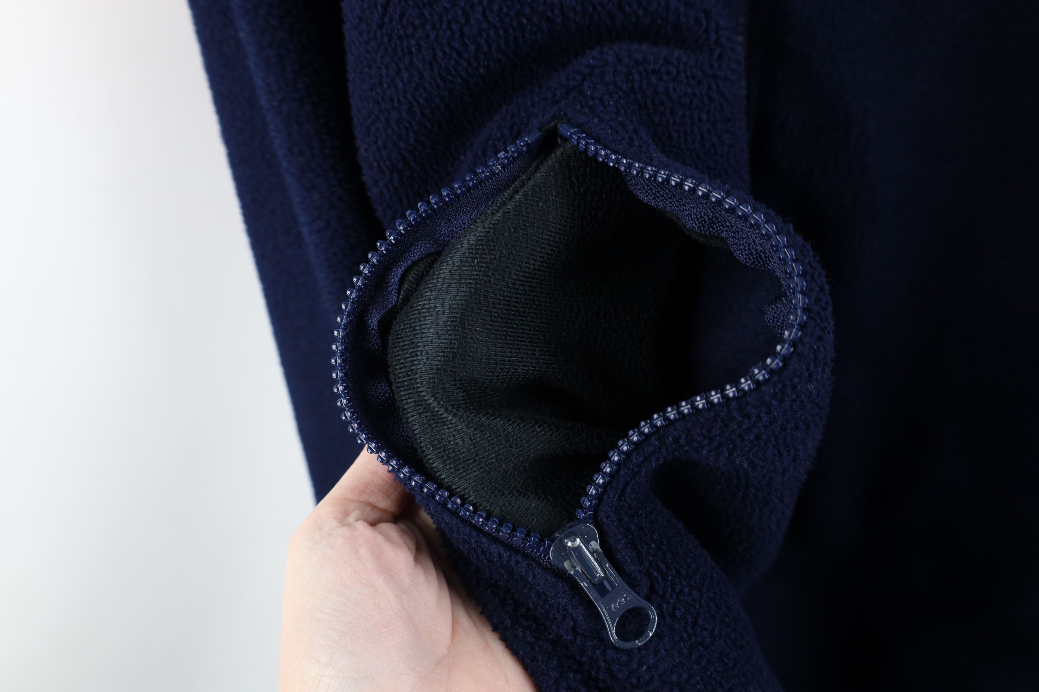 Lands' End Vintage 90s Lands End Blank Full Zip Fleece Jacket Navy Blue Size US XXL / EU 58 / 5 - 8 Thumbnail