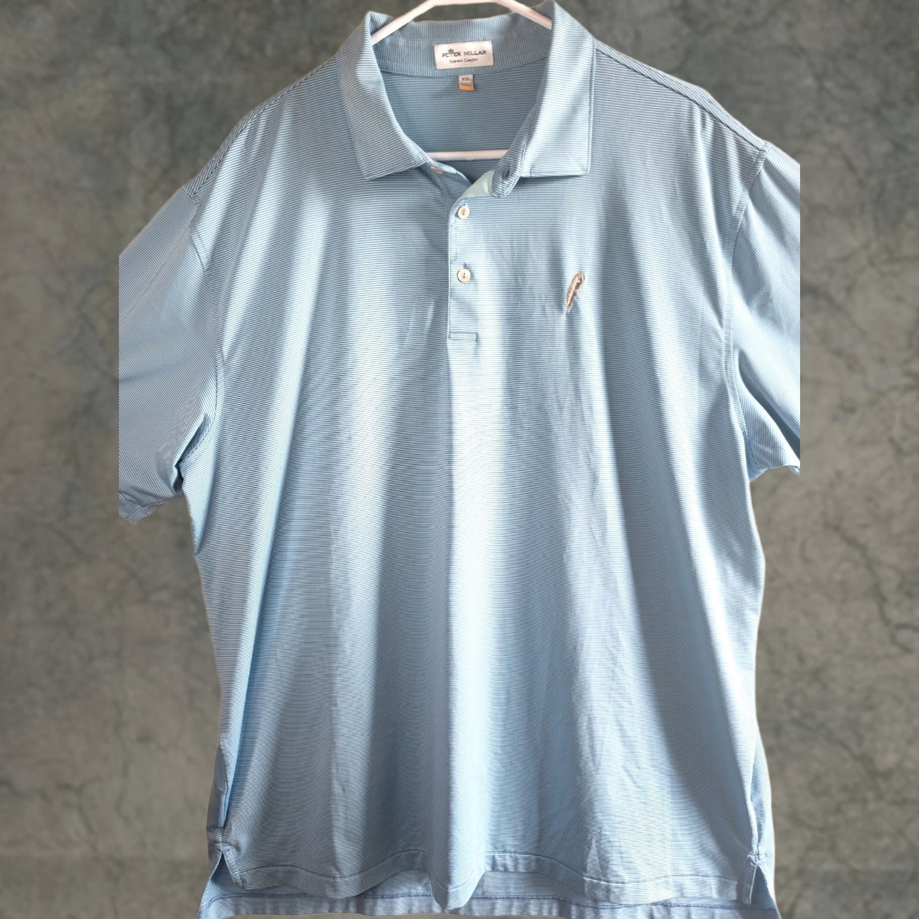 Peter Millar VINTAGE? No. Peter Millar Summer Comfort Polo Mens 2XL Blue Striped Short Sleeve Golf Shirt Size US XXL / EU 58 / 5 - 1 Thumbnail