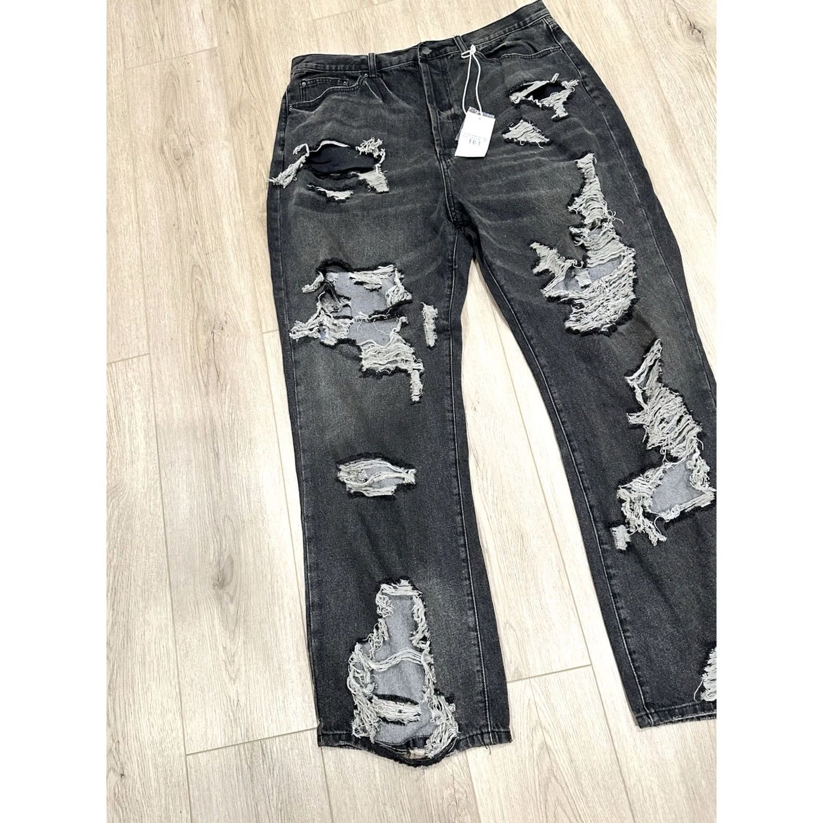 MNML MNML Men's Denim Jeans Baggy Black 38x33 Shirt? Pants? No, Use Jeans. 38x33 MNML Baggy Denim casual Mens Black NWT ULtra Decimated? Size US 38 / EU 54 - 3 Thumbnail