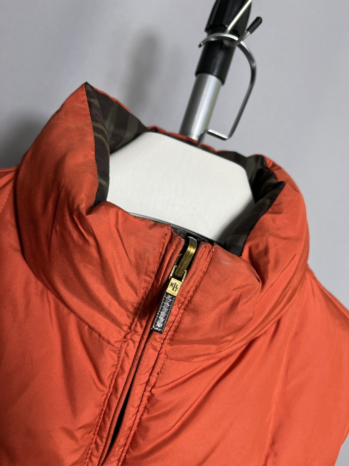 Lauren Ralph Lauren Ralph Lauren Down Puffer Vest Jacket Orange Check Reversible Size L / US 10 / IT 46 - 9 Thumbnail