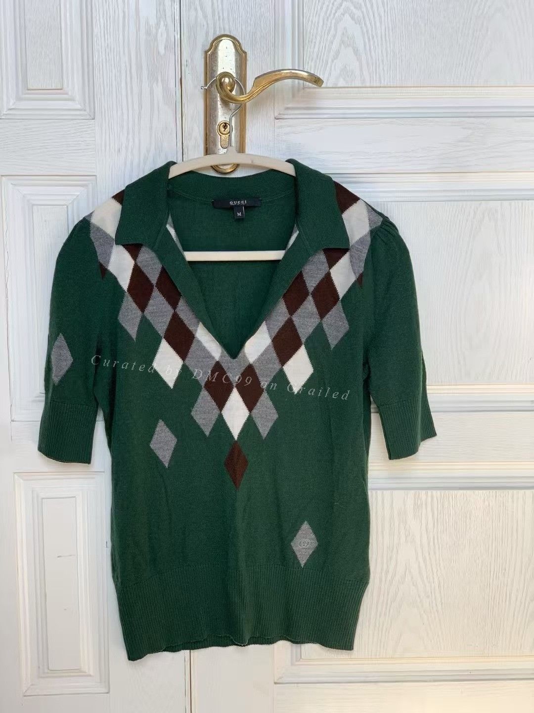 Gucci Gucci Argyle Short-Sleeve Sweater Size M / US 6-8 / IT 42-44 - 1 Thumbnail
