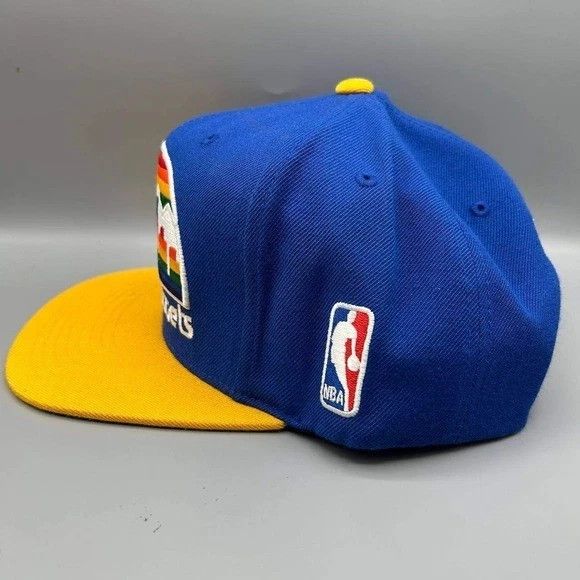 Mitchell & Ness Denver Nuggets Hat Men Blue Big Logo Embroidered Snap Back Size ONE SIZE - 7 Thumbnail