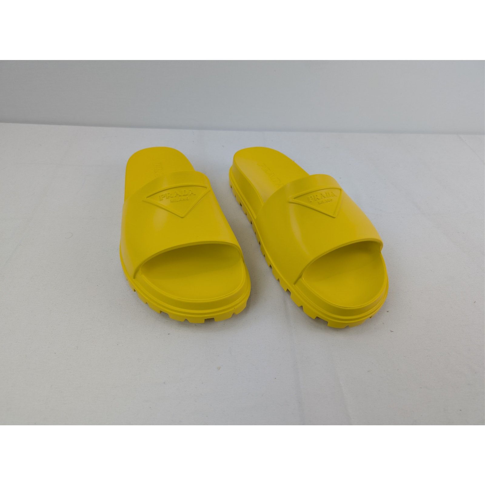 Prada o1rshd1 EVA Rubber Slide Sandals Slippers in Yellow Size US 11 / EU 44 - 6 Thumbnail