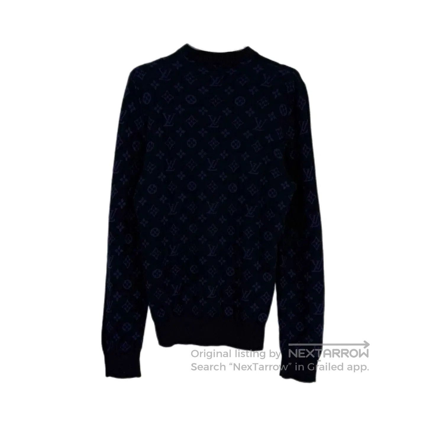 Louis Vuitton LV Blue Cashmere Sweater Back Logo 4L. Size US L / EU 52-54 / 3 - 2 Thumbnail