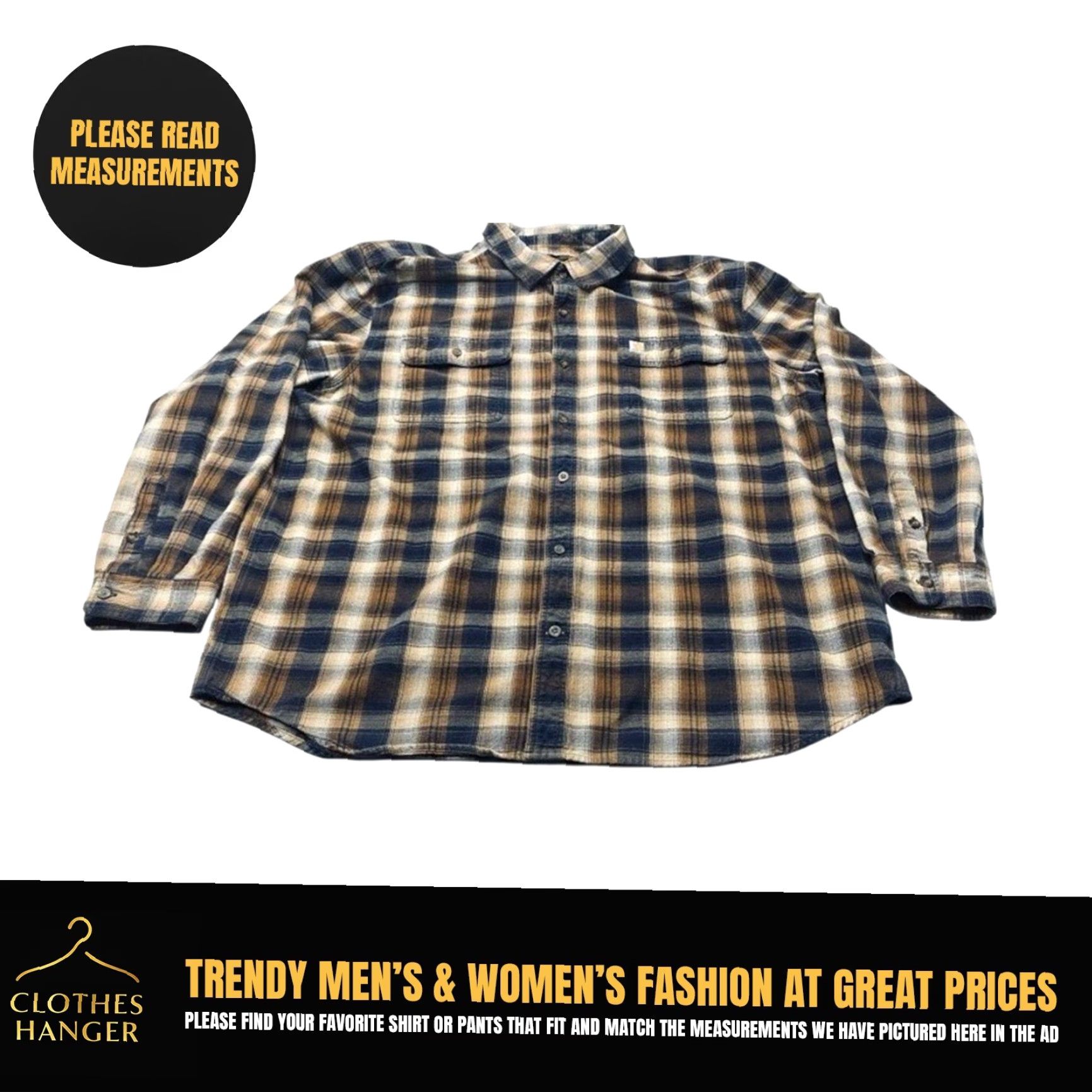 Carhartt VINTAGE Carhartt Hubbard 103822 Flannel Shirt Mens 2XL Heavyweight Brown Plaid 8264 Size US XXL / EU 58 / 5 - 2 Thumbnail