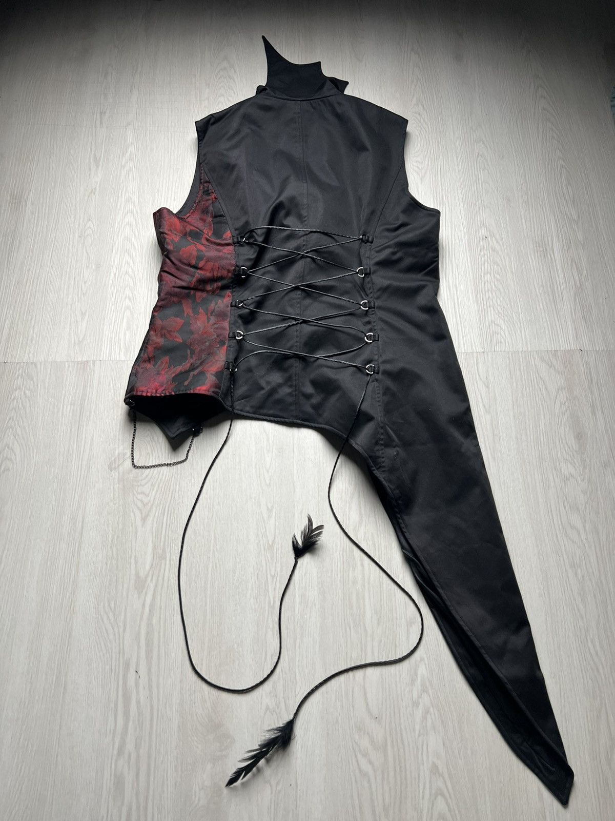 If Six Was Nine Punk Rave Asymmetric Vampire Vest Jacket Size US XL / EU 56 / 4 - 2 Thumbnail