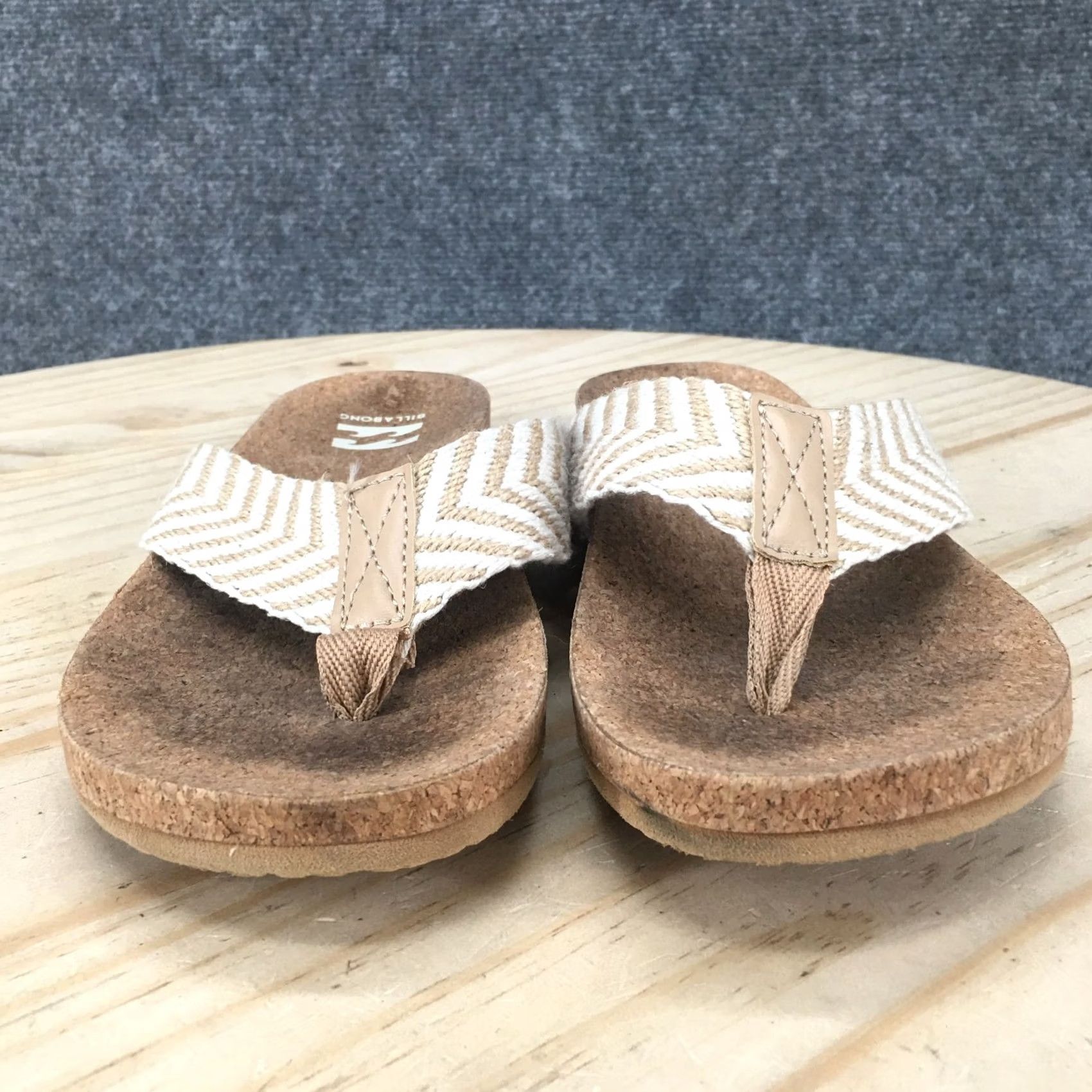 Billabong Billabong Sandals Womens 8 Kailani Chevron Slip On Flip Flops Flats Brown Fabric Size US 8 / IT 38 - 7 Thumbnail