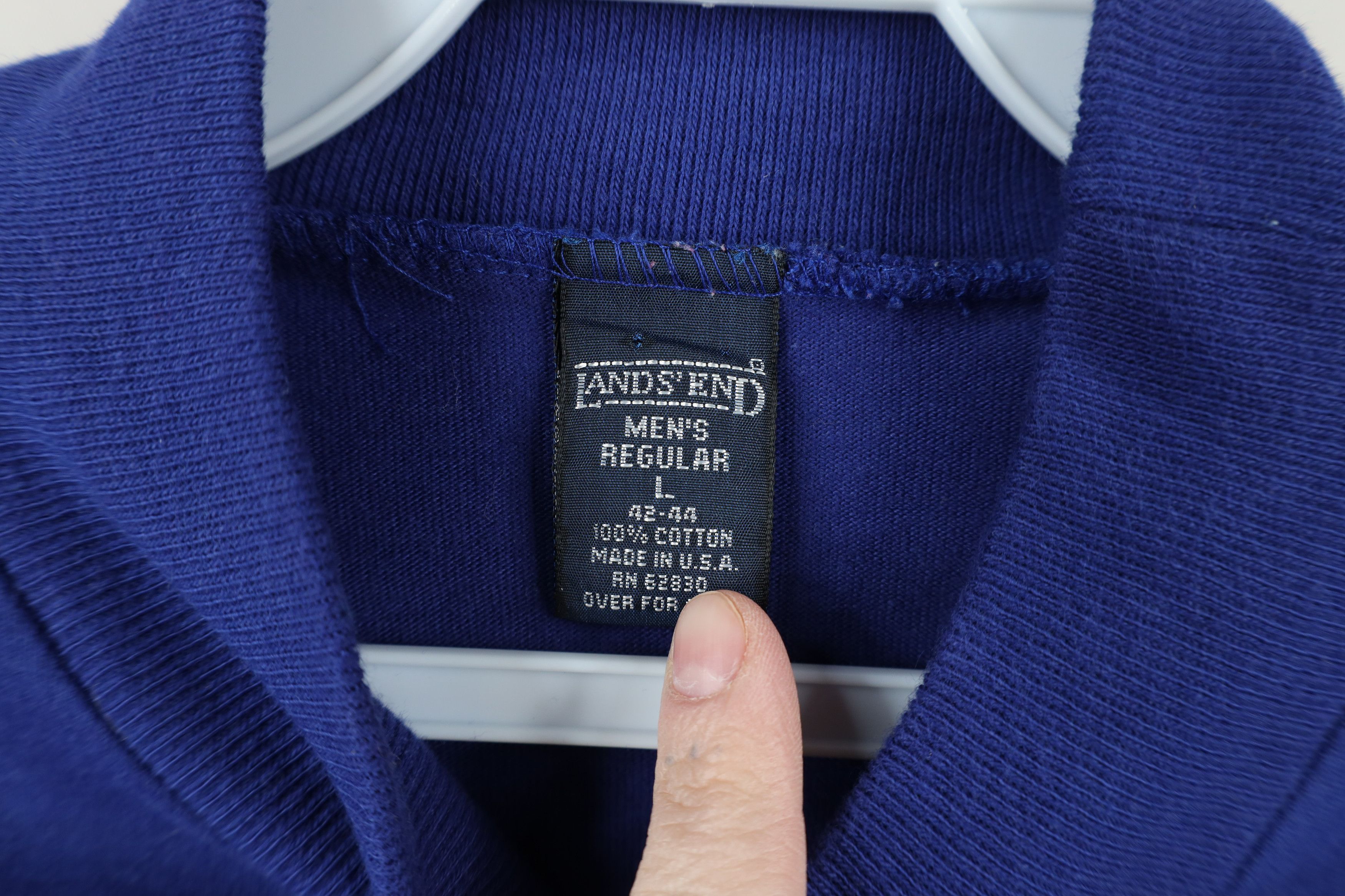 Lands' End × Vintage Vintage 90s Lands End Mock Neck Long Sleeve T-Shirt Blue USA Size US L / EU 52-54 / 3 - 6 Thumbnail