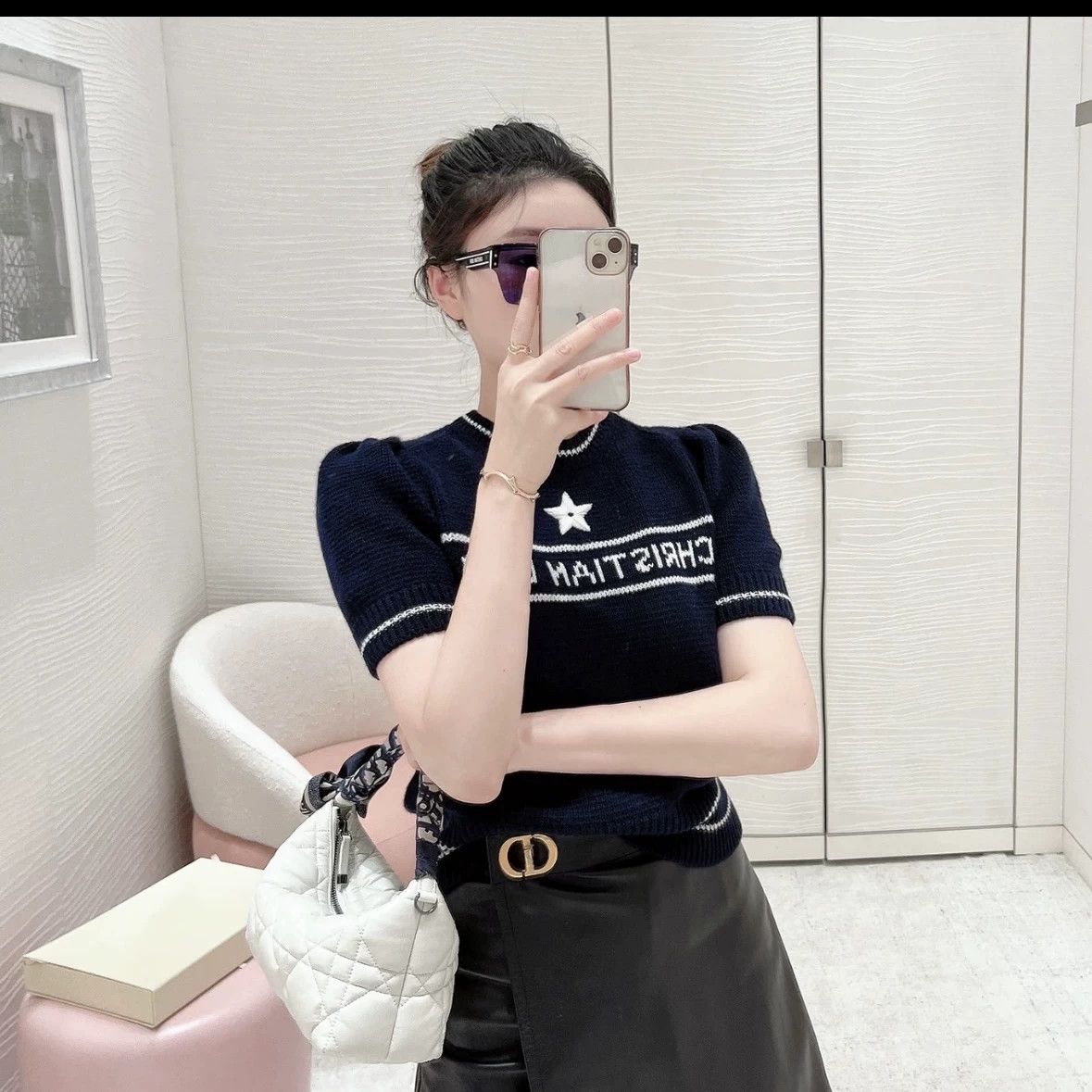 Christian Dior Monsieur CHRISTIAN DIOR apr158 Star Slogan Knit Short Sleeve 36 Wool Size XS / US 0-2 / IT 36-38 - 7 Thumbnail