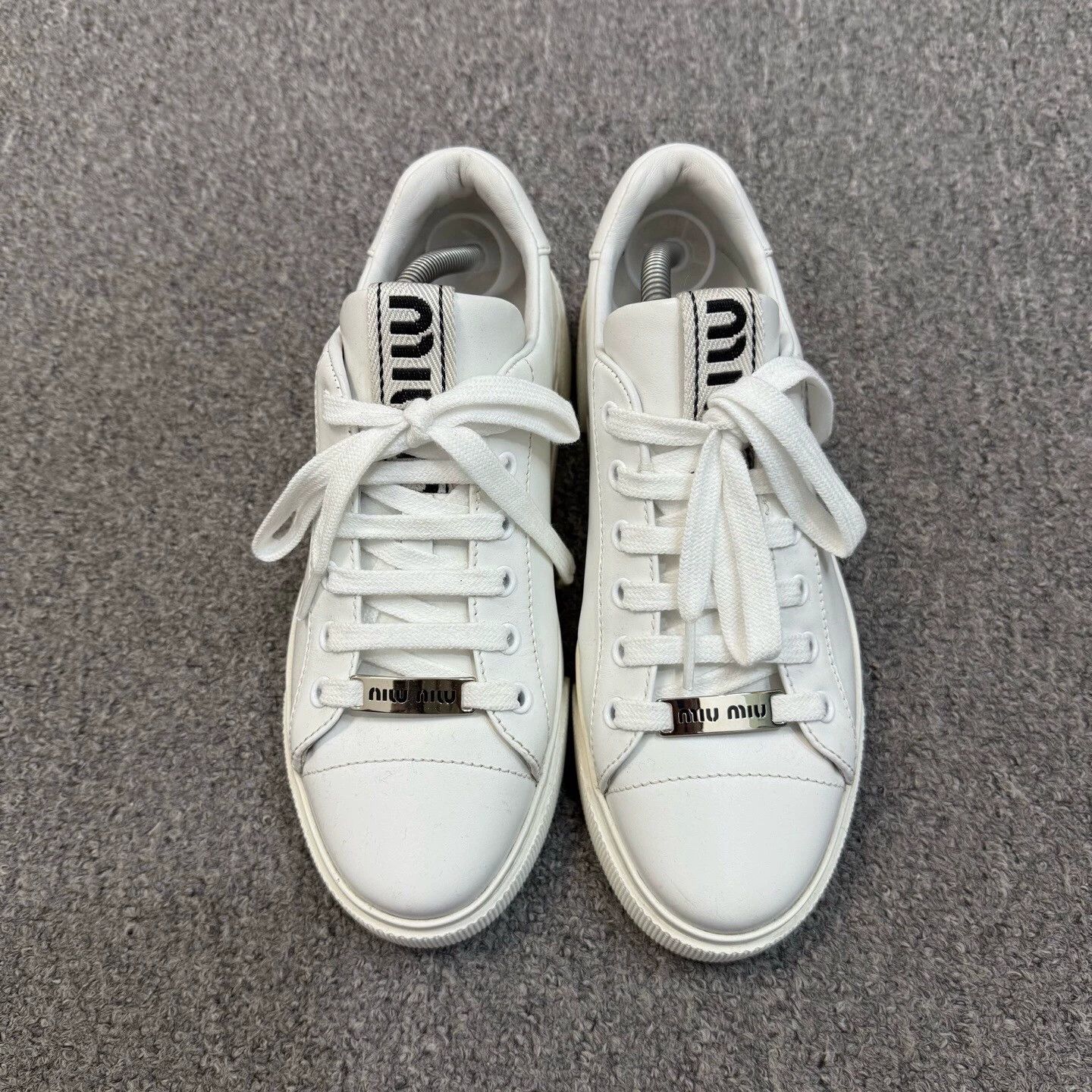 Miu Miu MIU MIU White Sporty Sneakers EU 37 95 New Size US 6 / IT 36 - 2 Thumbnail