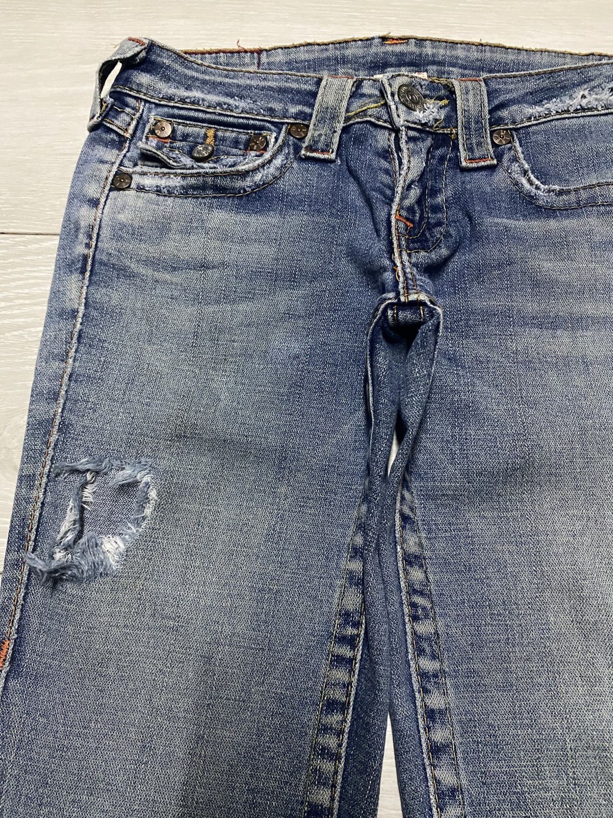 True Religion True Religion Distressed Flare Twist Leg Jeans Size US 28 / EU 44 - 7 Thumbnail