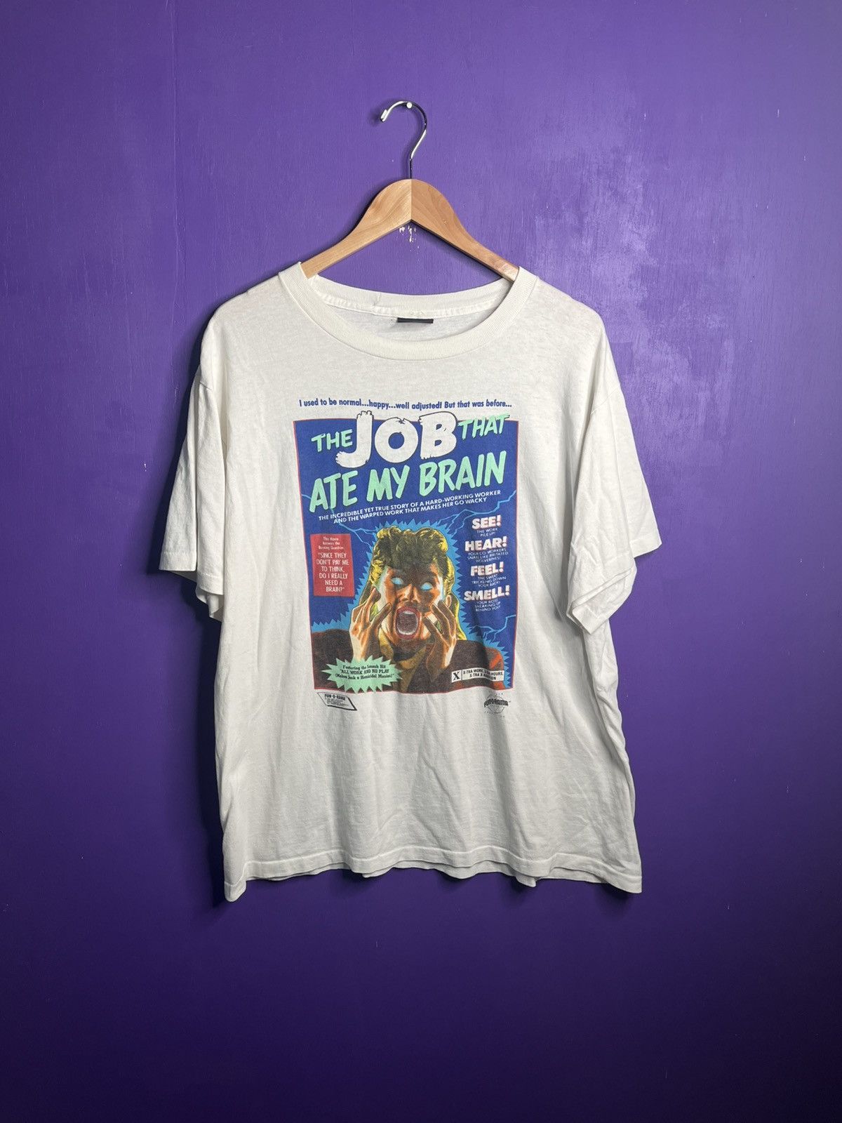 Vintage Vintage 1989 The job that ate my brain t-shirt Size US XL / EU 56 / 4 - 1 Thumbnail