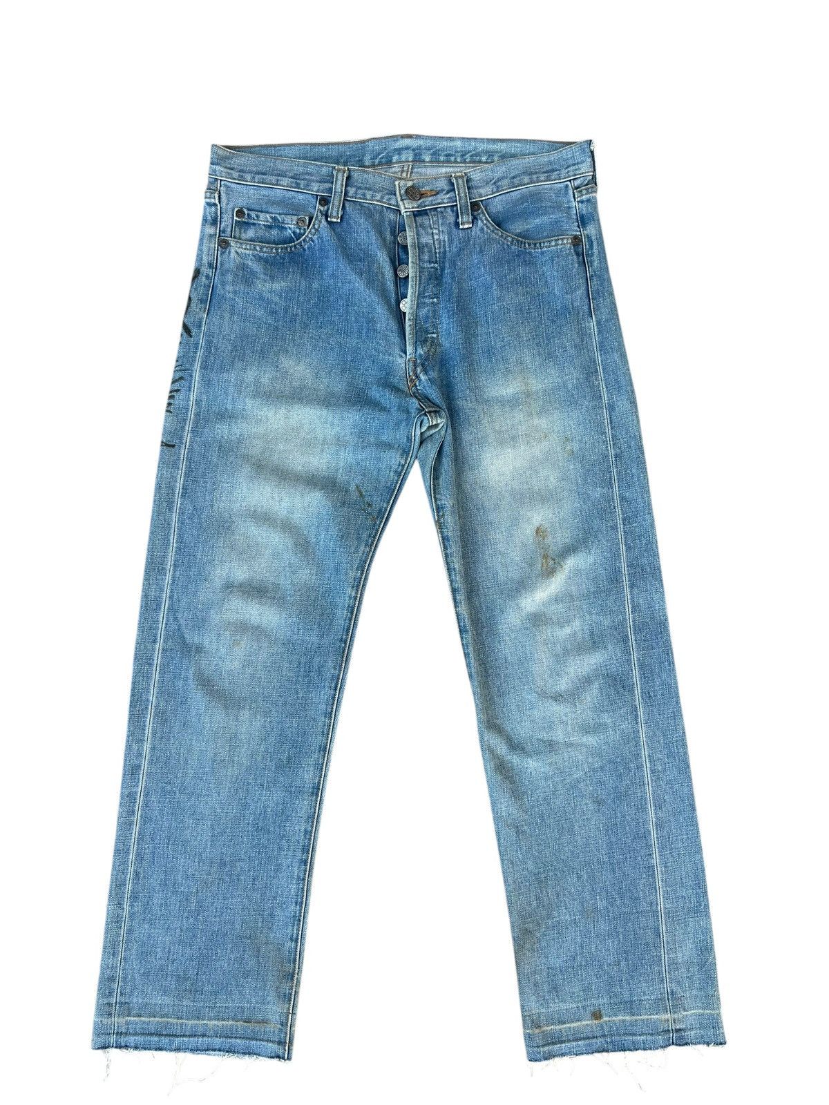 Shellac Vintage 90s Ozone Rocks Japan Fade Aging Stains Jeans Size US 32 / EU 48 - 1 Thumbnail