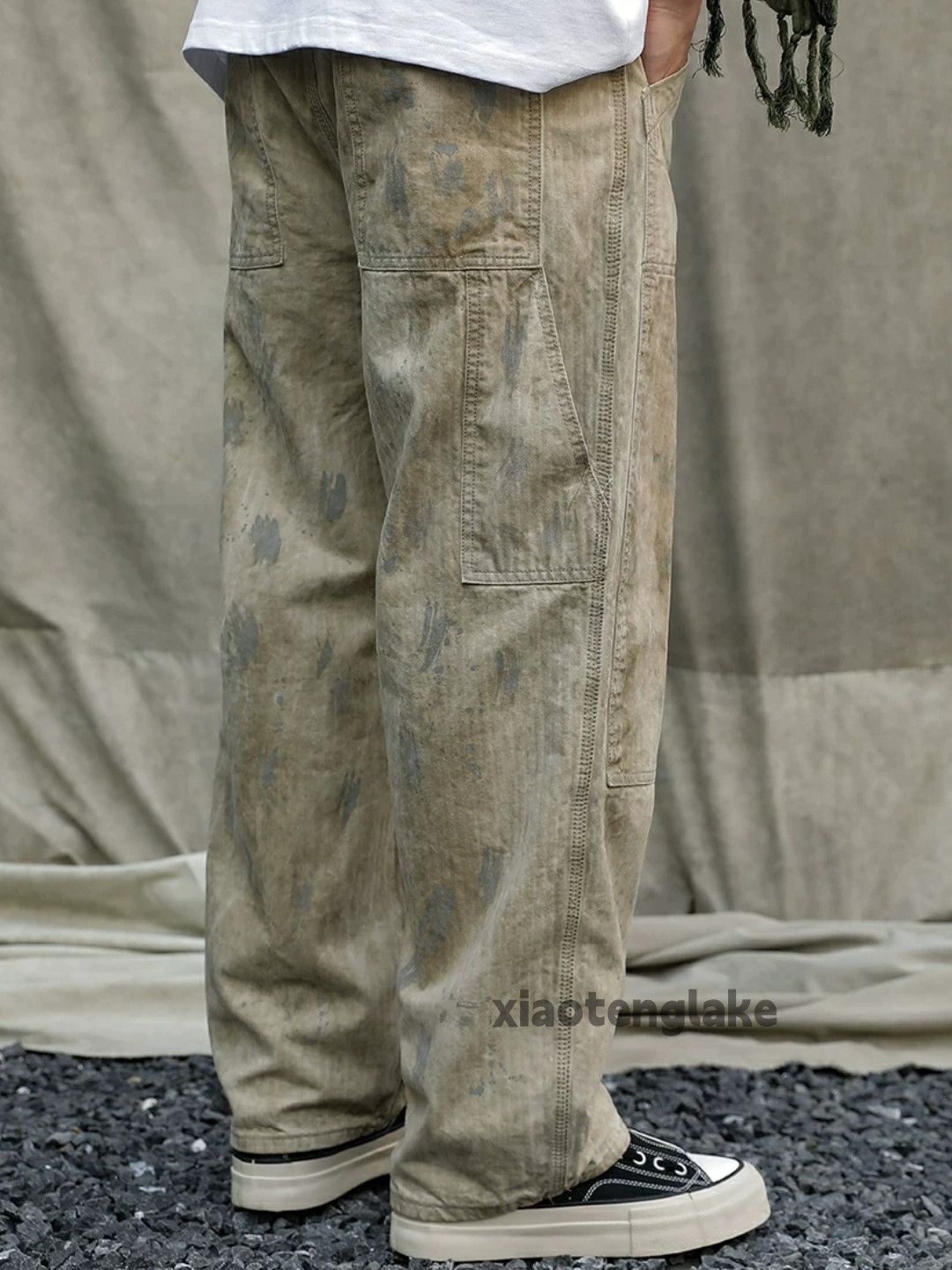 Designer × Vintage washed faded utility stain skate hiphop carpenter pants Size US 34 / EU 50 - 2 Thumbnail
